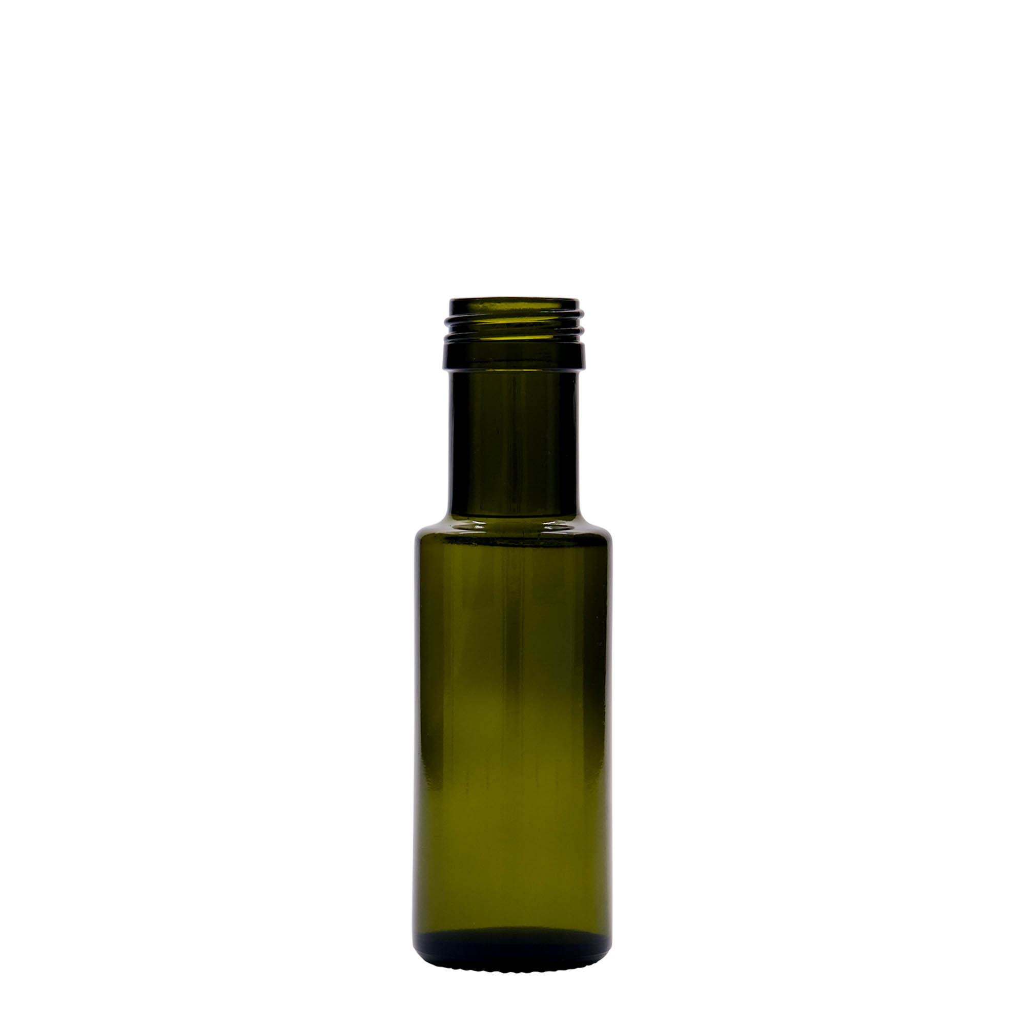 Frasco de vidrio de 100 ml 'Dorica', verde antiguo, boca: PP 31,5 Frasco de vidrio de 100 ml 'Dorica', verde antiguo, boca: PP 31,5