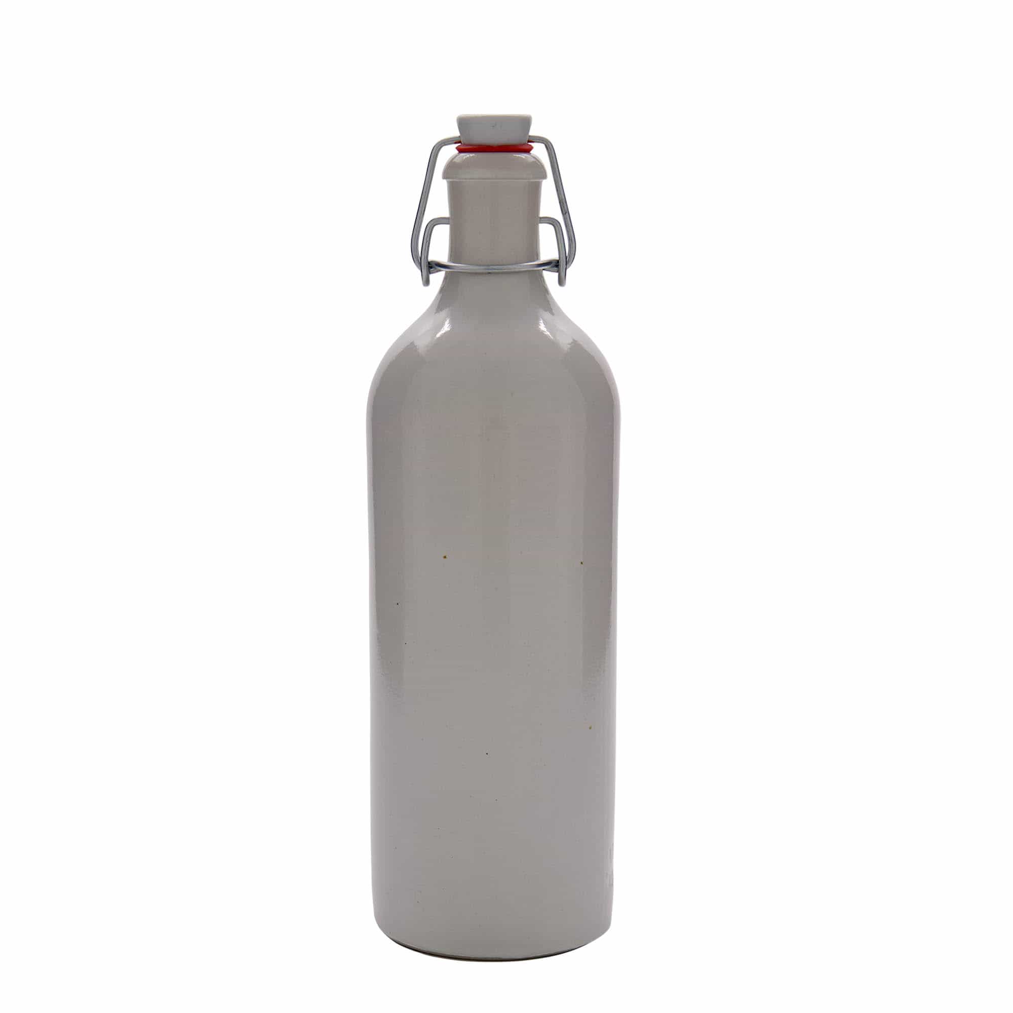 Jarra de barro de 750 ml, gres, blanco, boca: tapón mecánico
