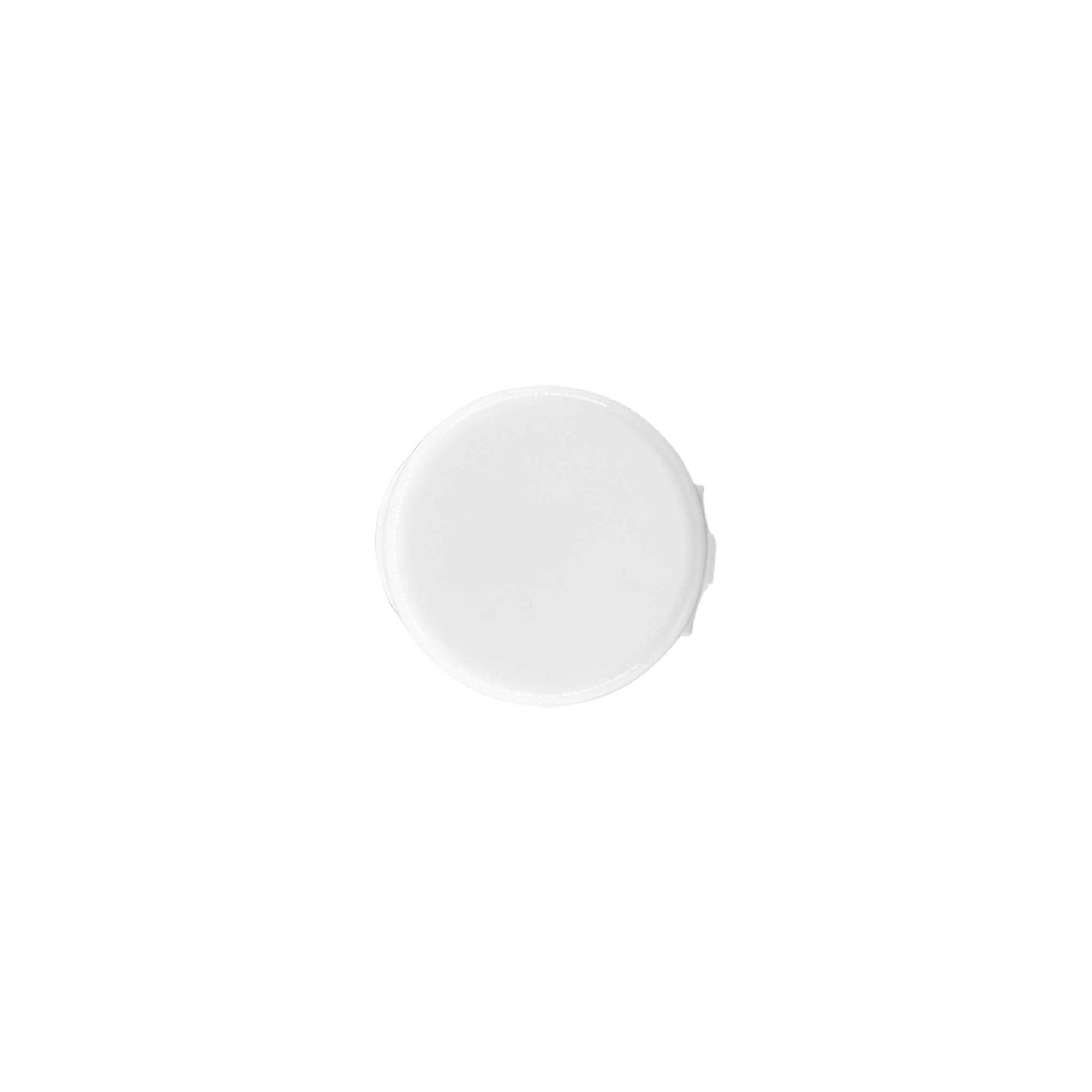 Tapa de rosca con bisagra abatible, plástico PP, blanco, para boca: 24/410