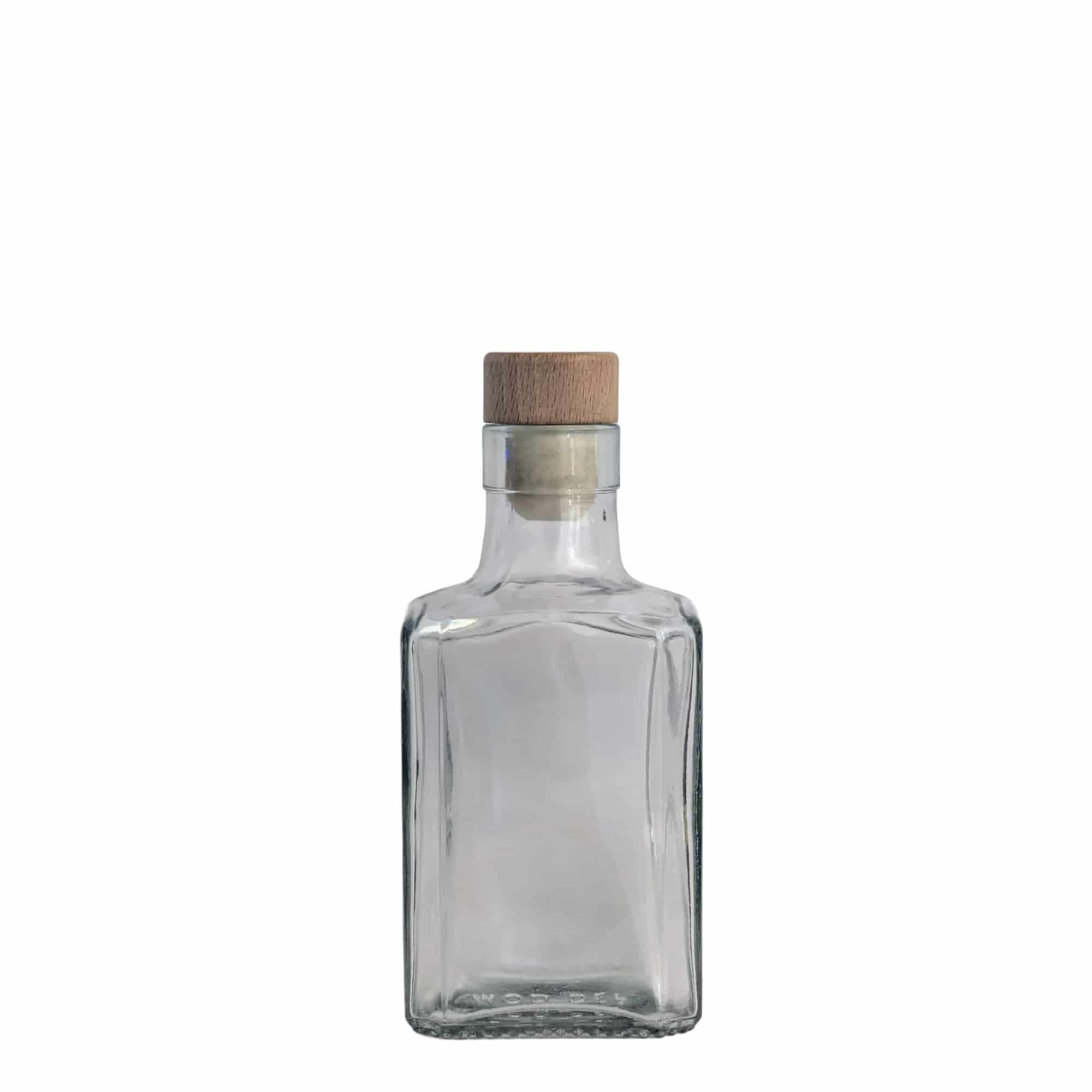 Botella de cristal de 250 ml 'Decanter Quadro Oberband', cuadrada, boca: corcho