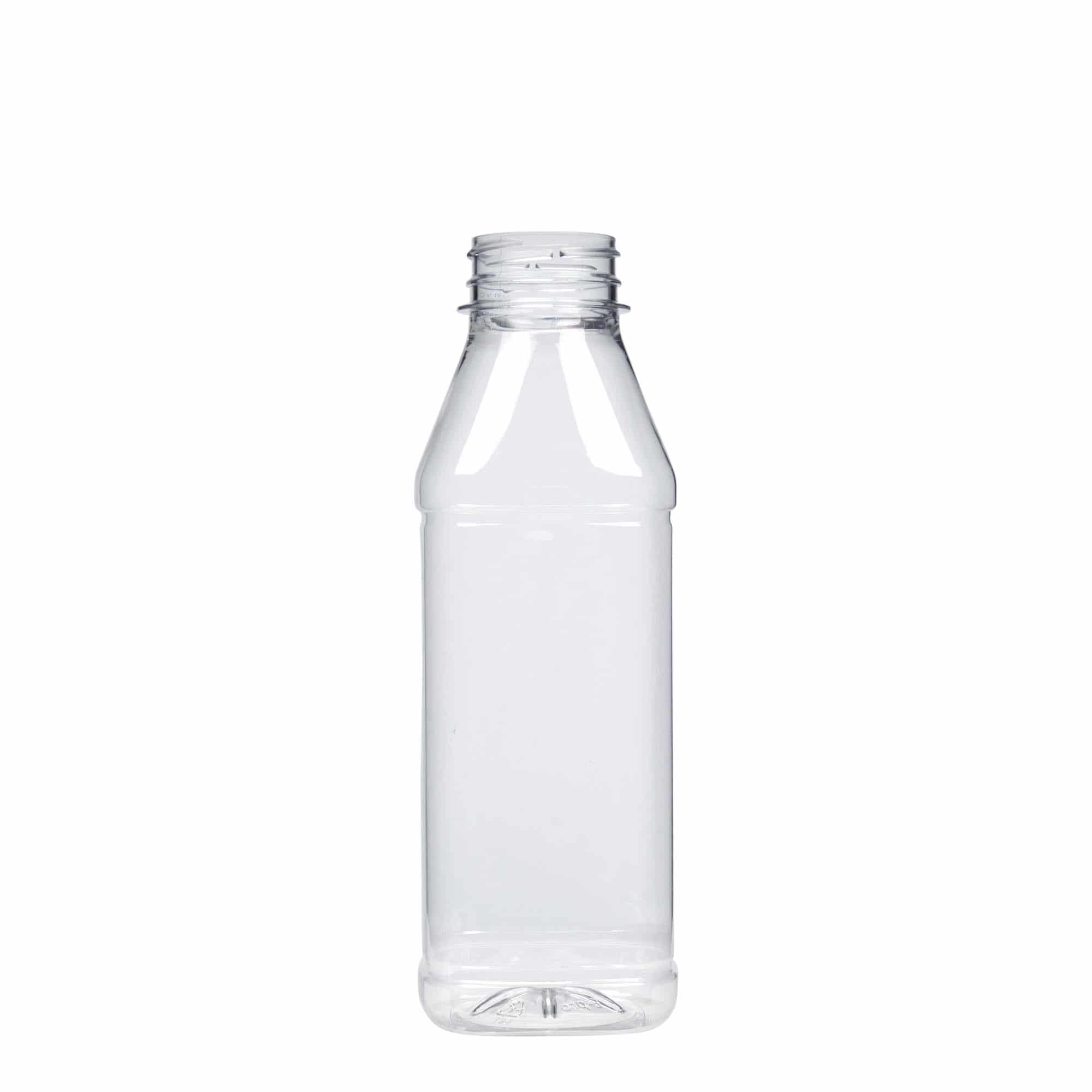 Botella de PET 'Milk and Juice Carré' de 500 ml, cuadrada, plástico, boca: 38 mm Botella de PET 'Milk and Juice Carré' de 500 ml, cuadrada, plástico, boca: 38 mm