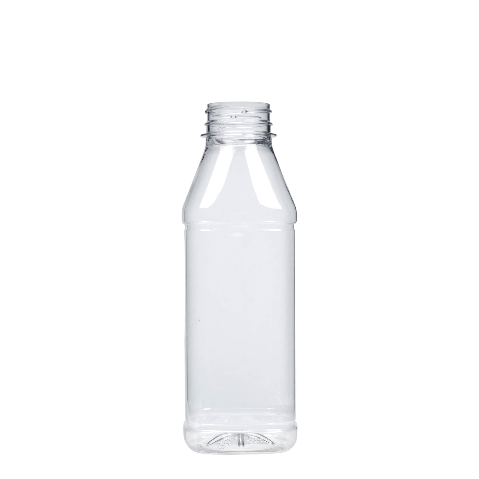 Botella PET de 500 ml 'Milk and Juice Carré', cuadrada, plástico, boca: 38 mm