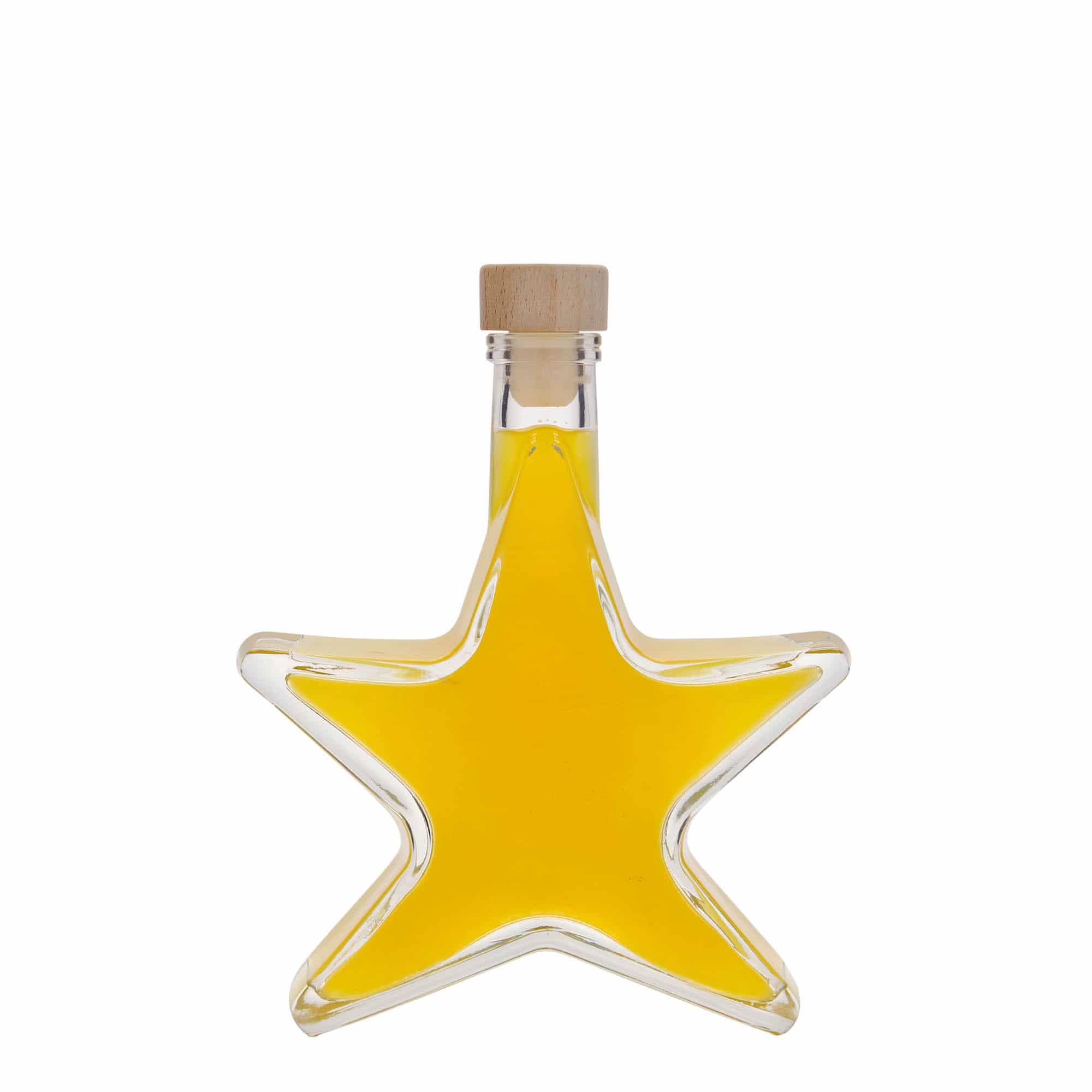 Botella de vidrio 'Estrella' de 200 ml, boca: corcho