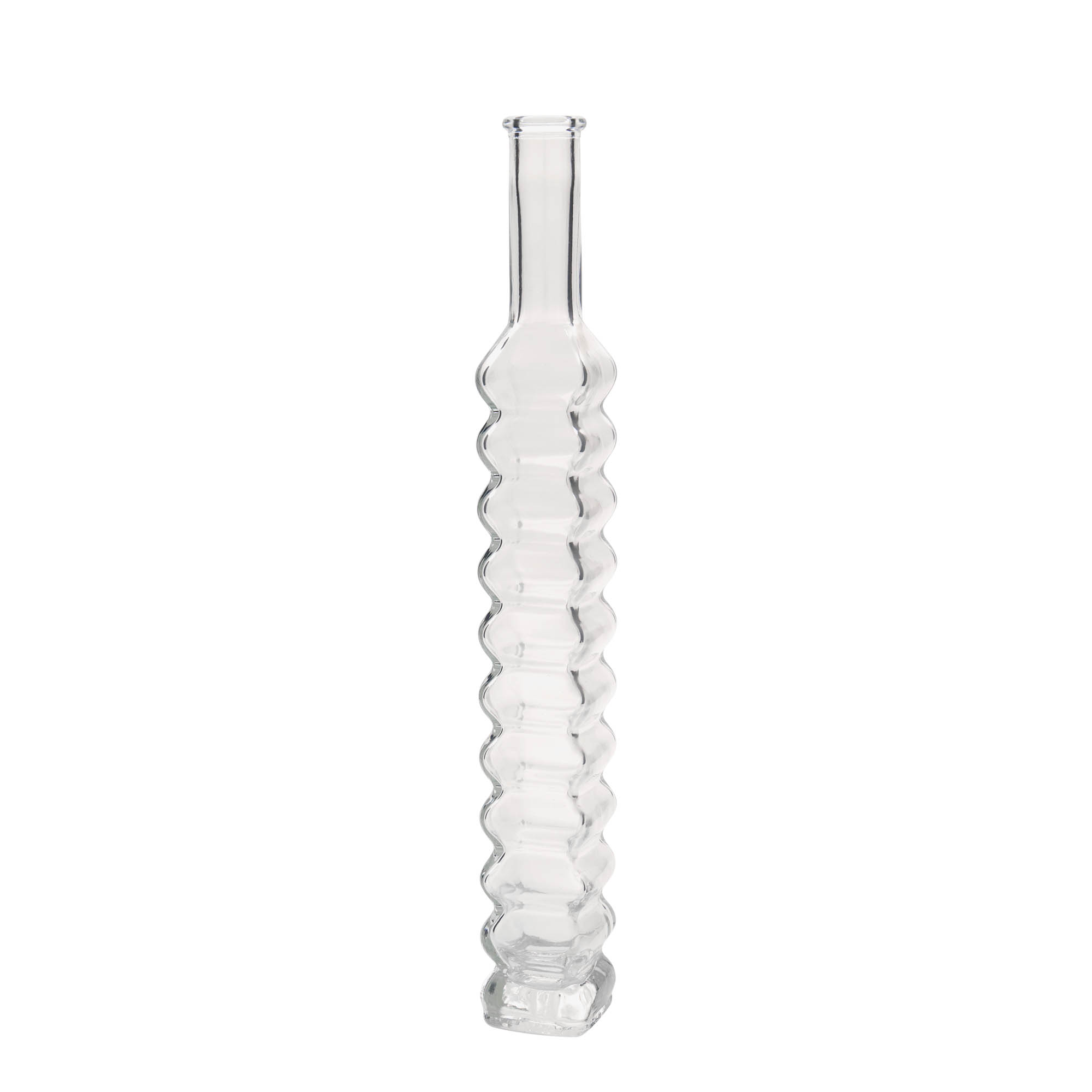 Botella de vidrio 'Roma' de 200 ml, cuadrada, boca: corcho
