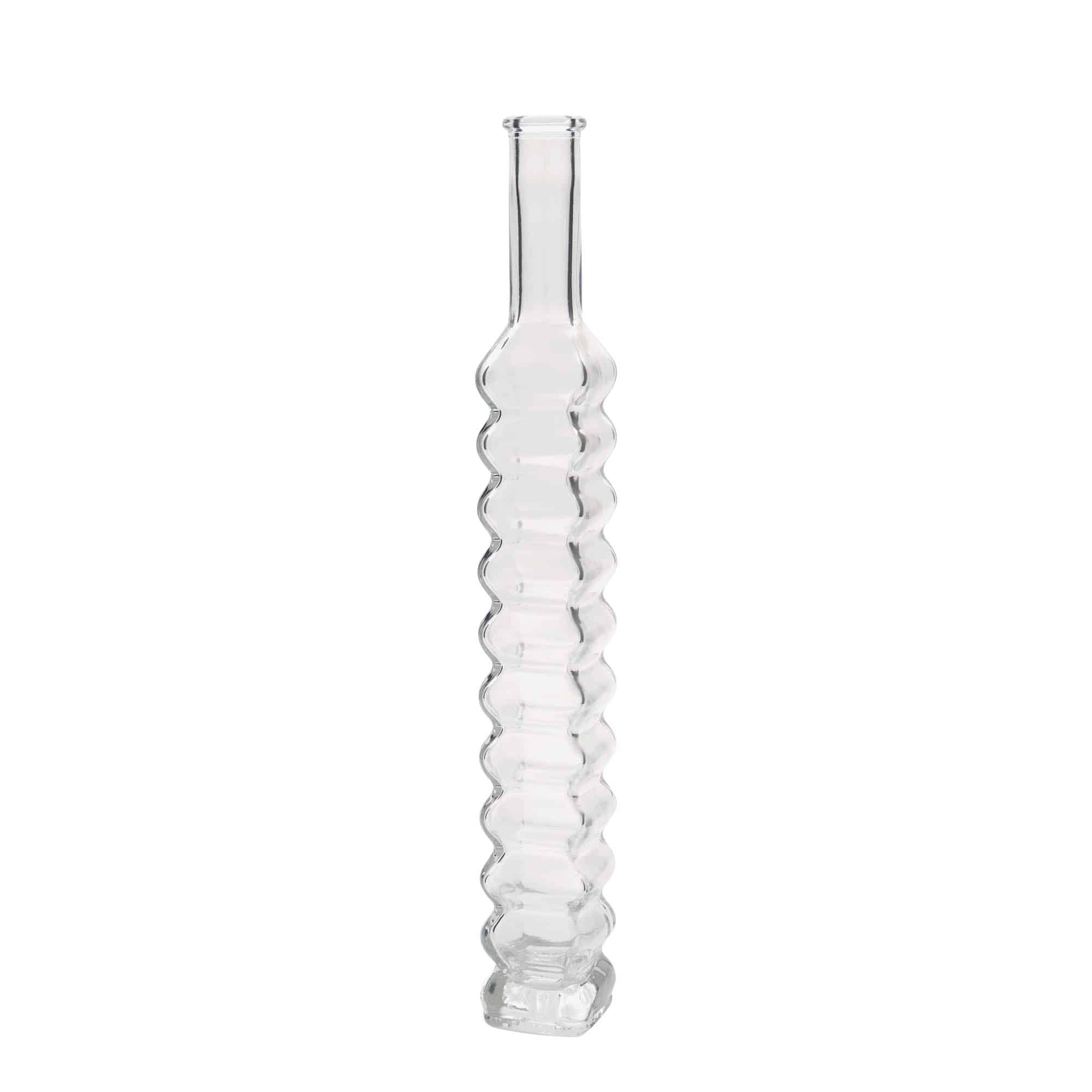Botella de vidrio 'Roma' de 200 ml, cuadrada, boca: corcho