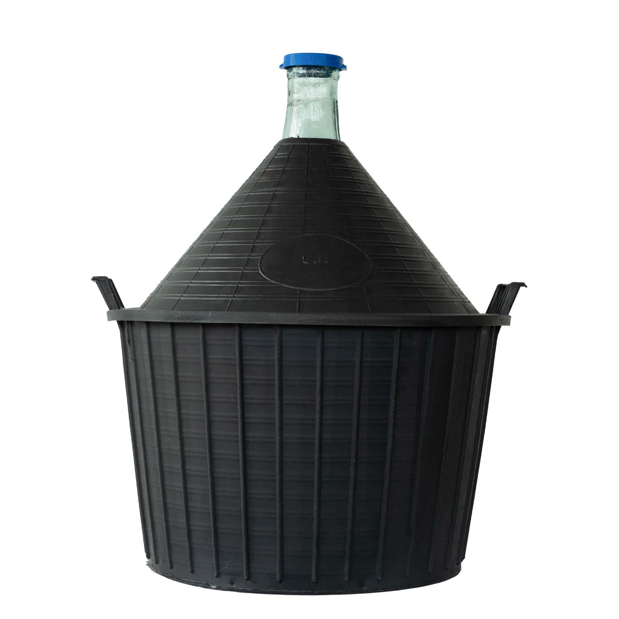 Damajuana de cuello estrecho de 54 l, vidrio, boca: capuchón
