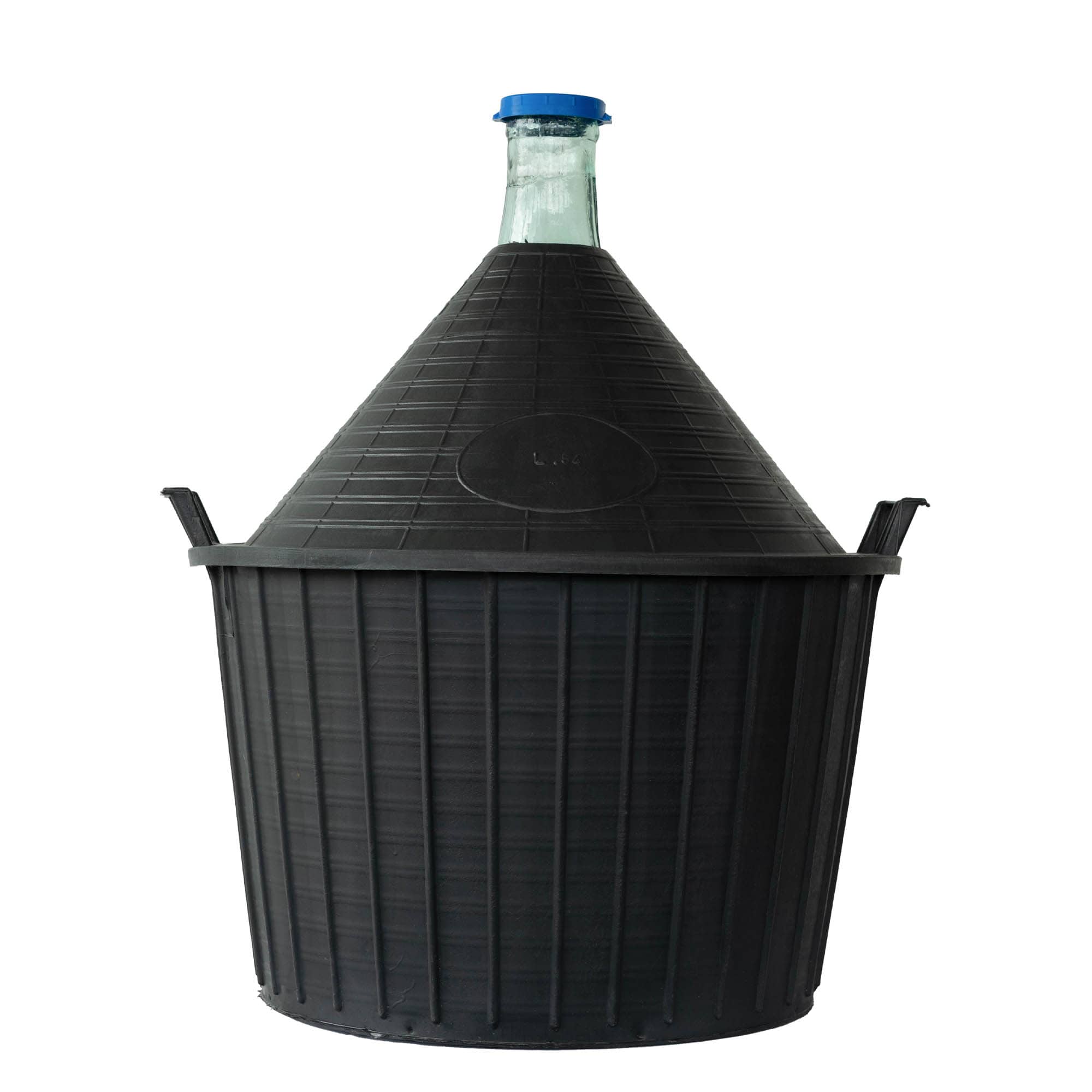 54 l botella de balón cuello estrecho, vidrio, boca: tapa de solapa