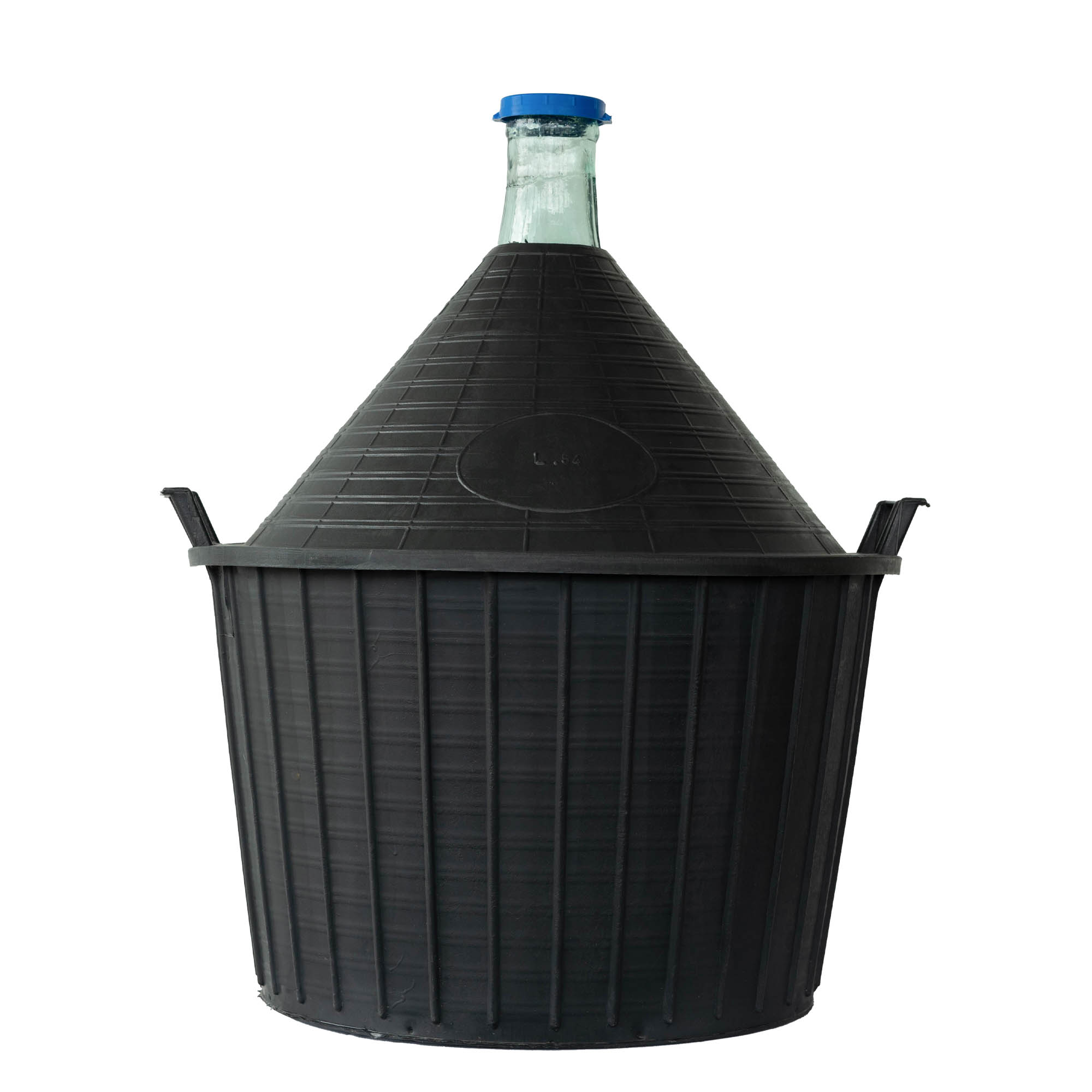 54 l botella de balón cuello estrecho, vidrio, boca: tapa de solapa