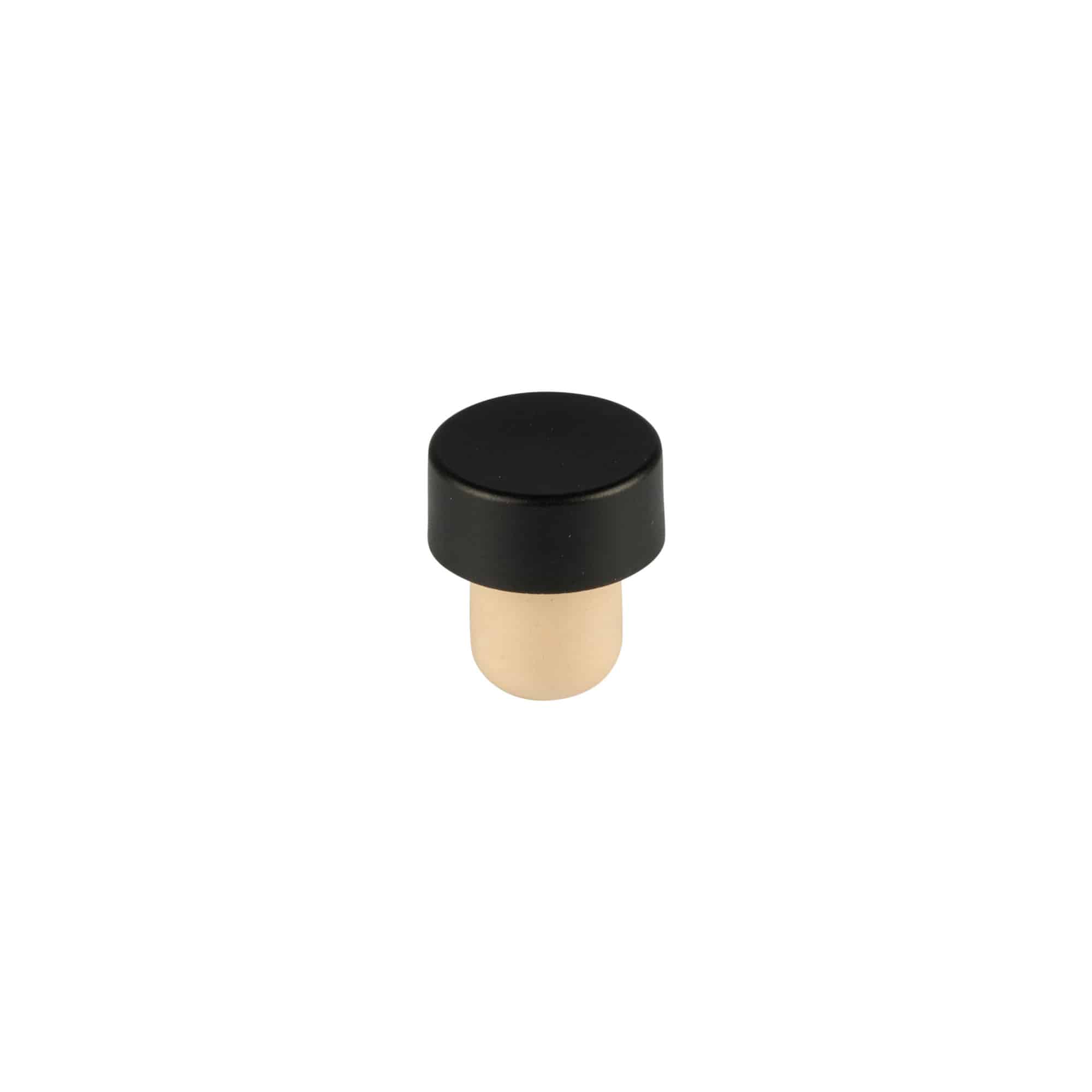 Tapón de corcho con asa 11 mm, madera, negro, para boca: corcho