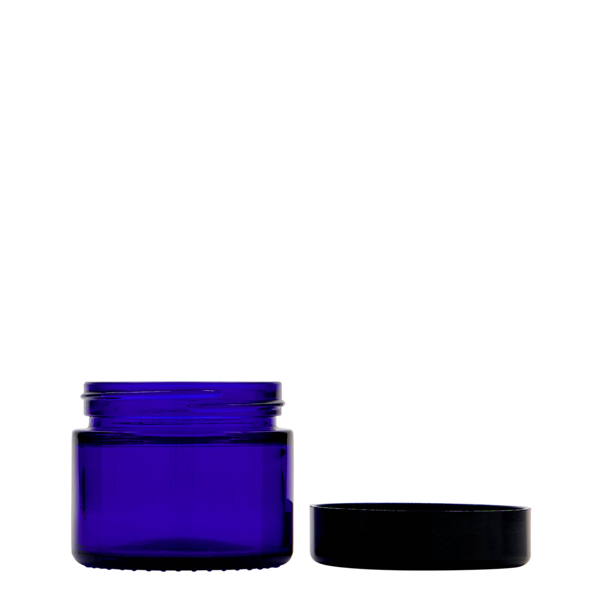50 ml tarro 'Edición Azul', vidrio, azul real, boca: cierre de rosca