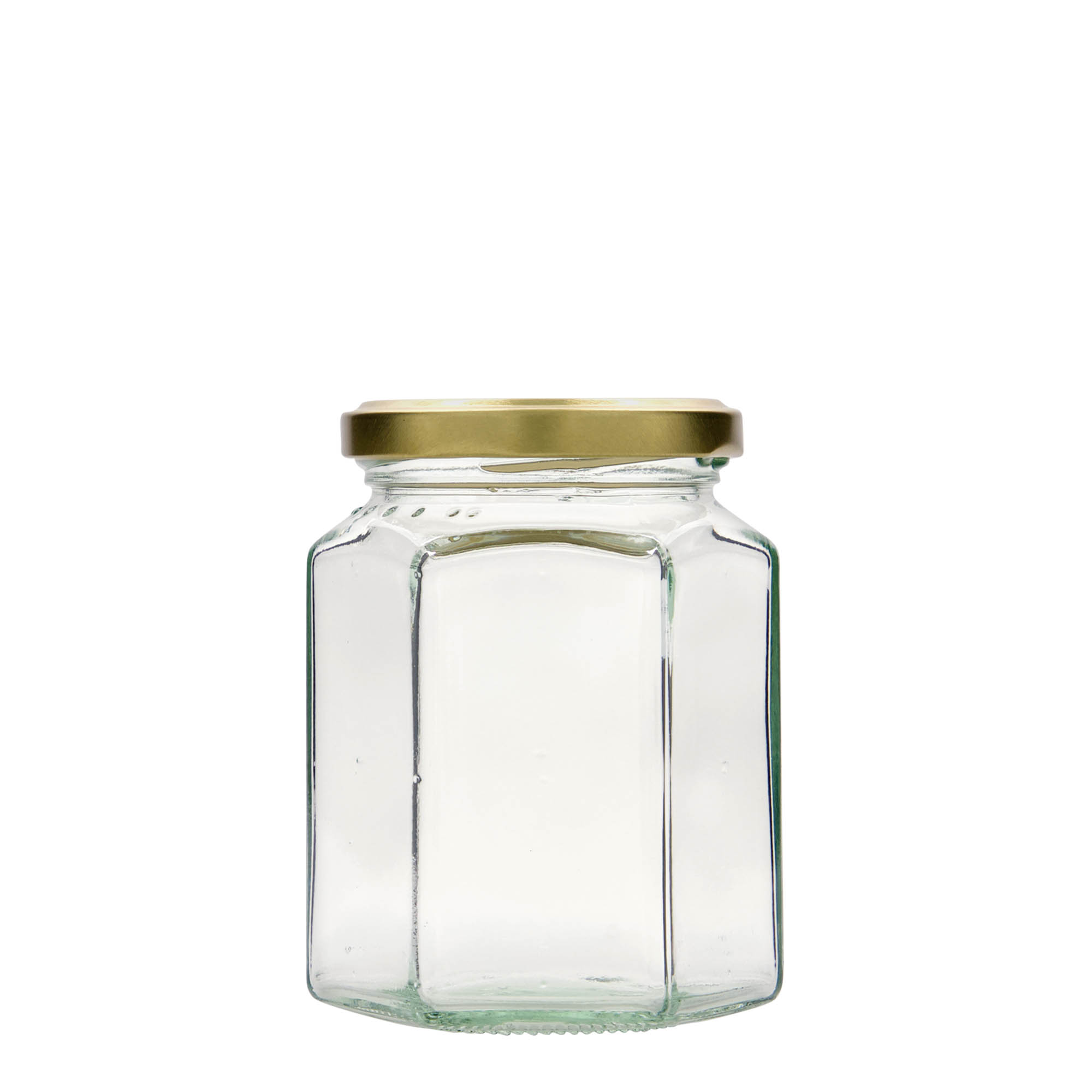 288 ml tarro hexagonal, boca: Twist-Off (TO 63) 288 ml tarro hexagonal, boca: Twist-Off (TO 63)