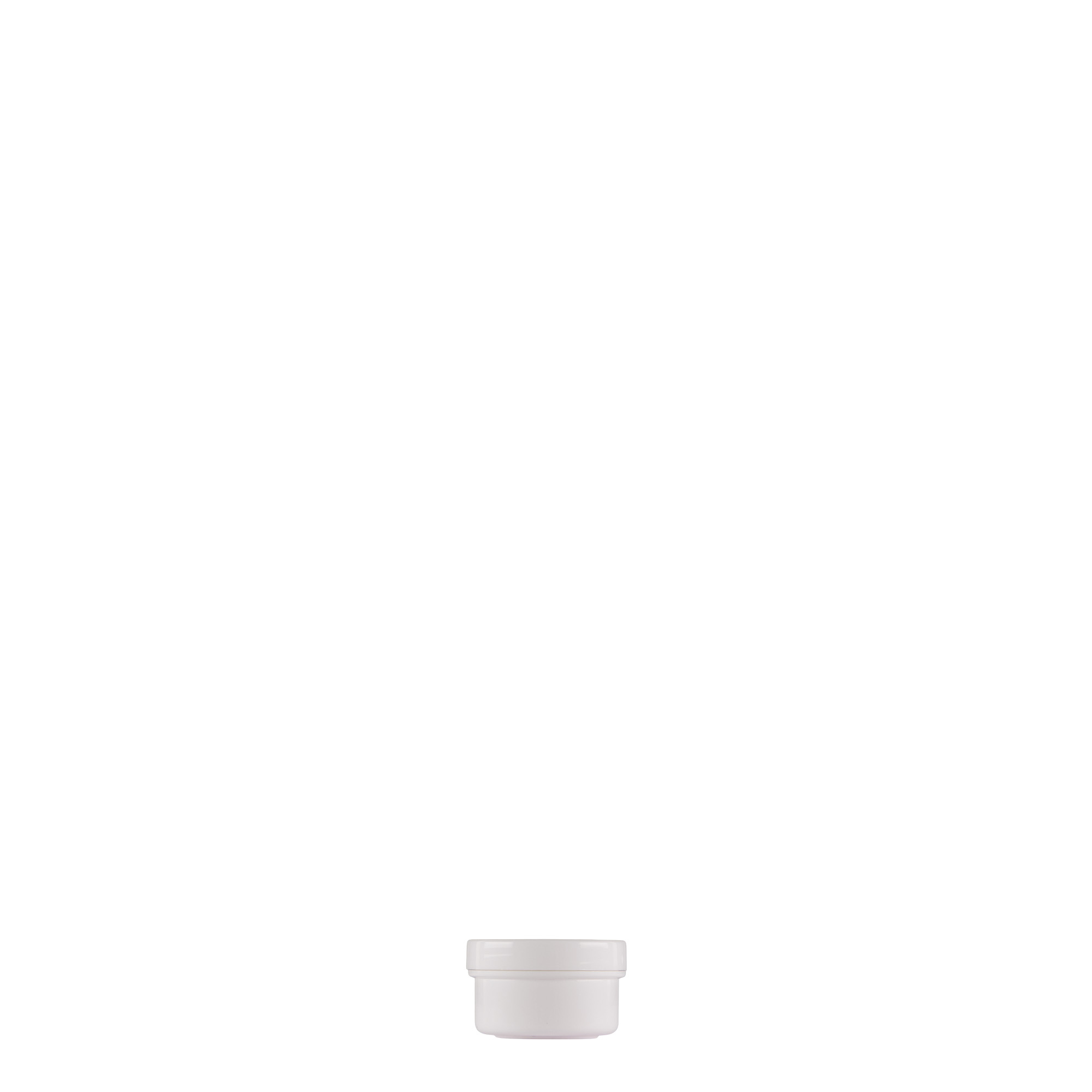 6 ml bote de plástico 'White Line', PP, blanco, boca: cierre de rosca 6 ml bote de plástico 'White Line', PP, blanco, boca: cierre de rosca