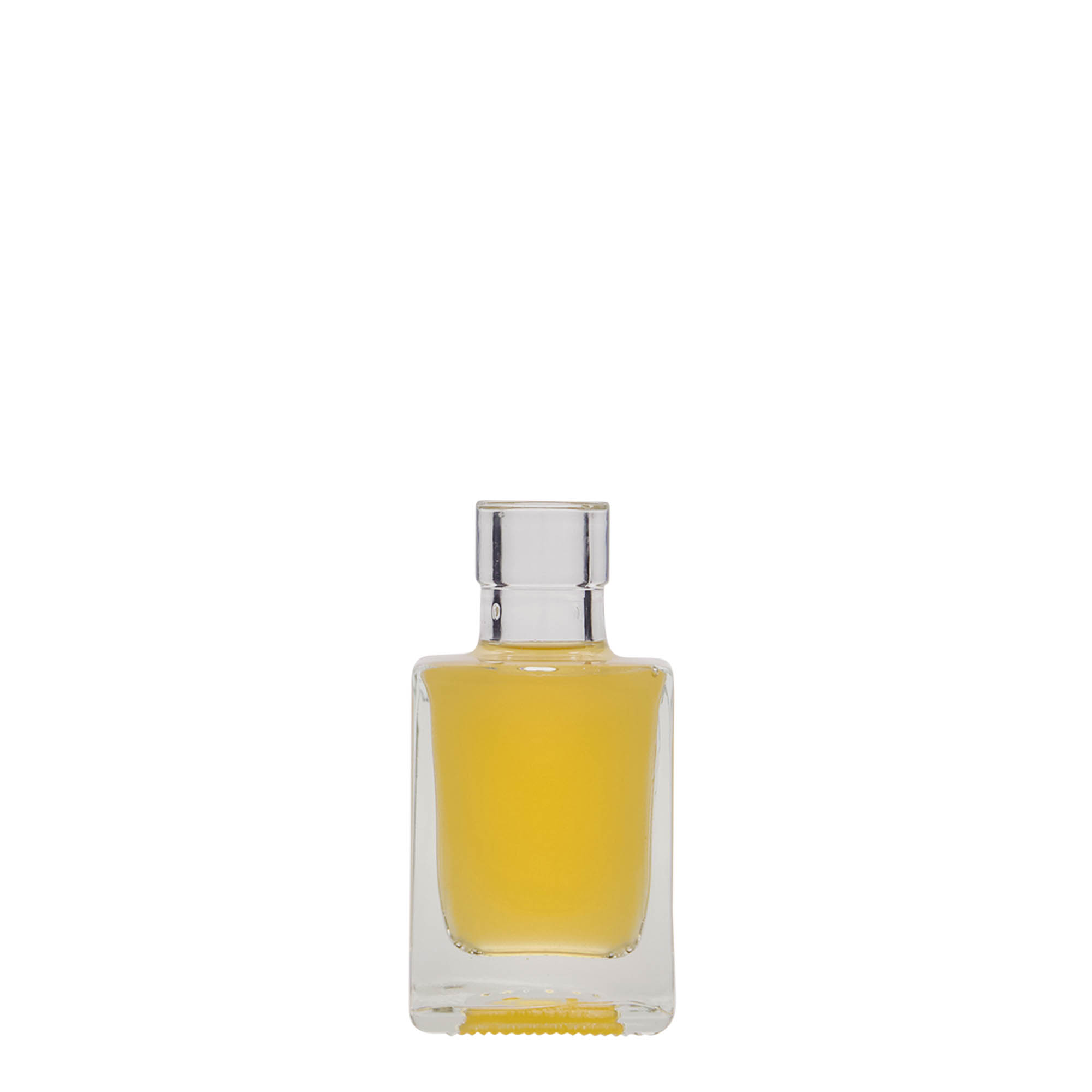 Botella de vidrio de 50 ml 'Cube', cuadrada, boca: corcho
