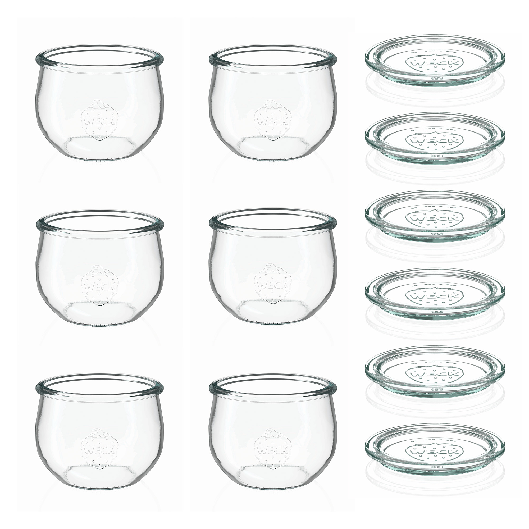 6x 580 ml vaso tipo tulipán WECK con tapa de vidrio RR 100