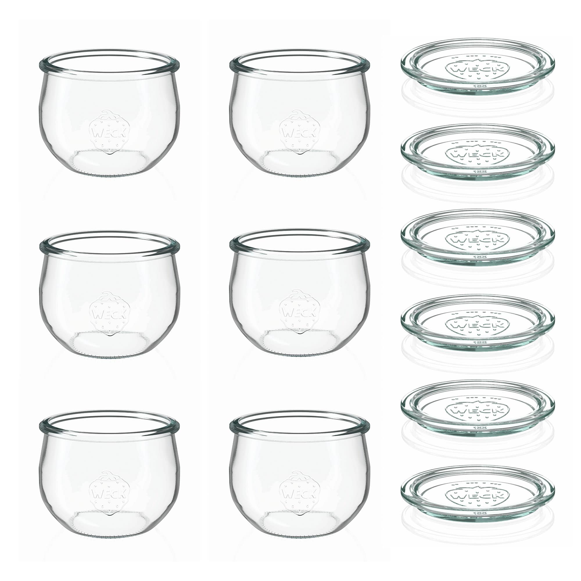 6x 580 ml vaso tipo tulipán WECK con tapa de vidrio RR 100