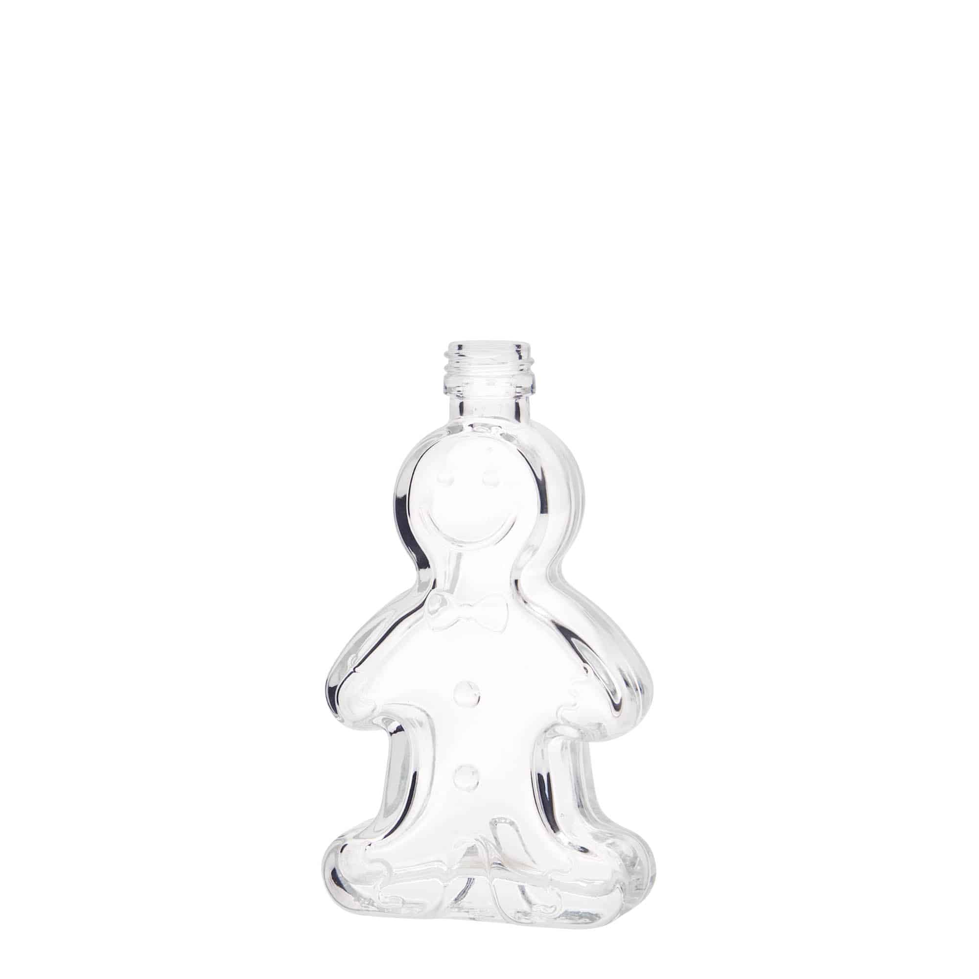 Botella de cristal de 50 ml «Hombre de pan de jengibre», boca: PP 18