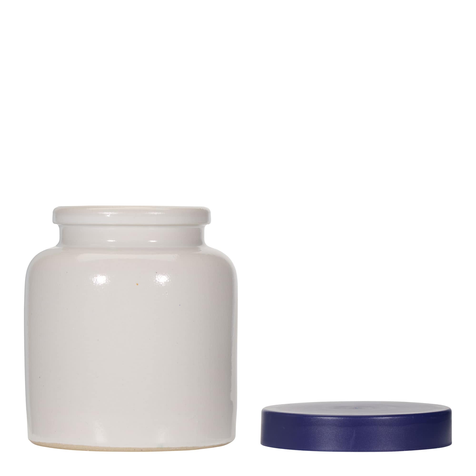 270 ml maceta de gres, cerámica, blanca, boca: tapa invertida