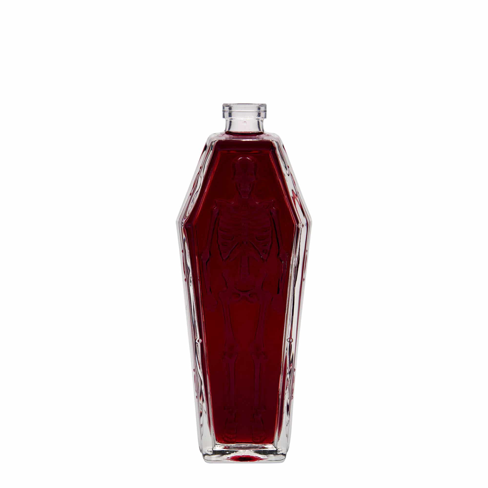 Botella de vidrio 'Ataúd' de 200 ml, boca: corcho