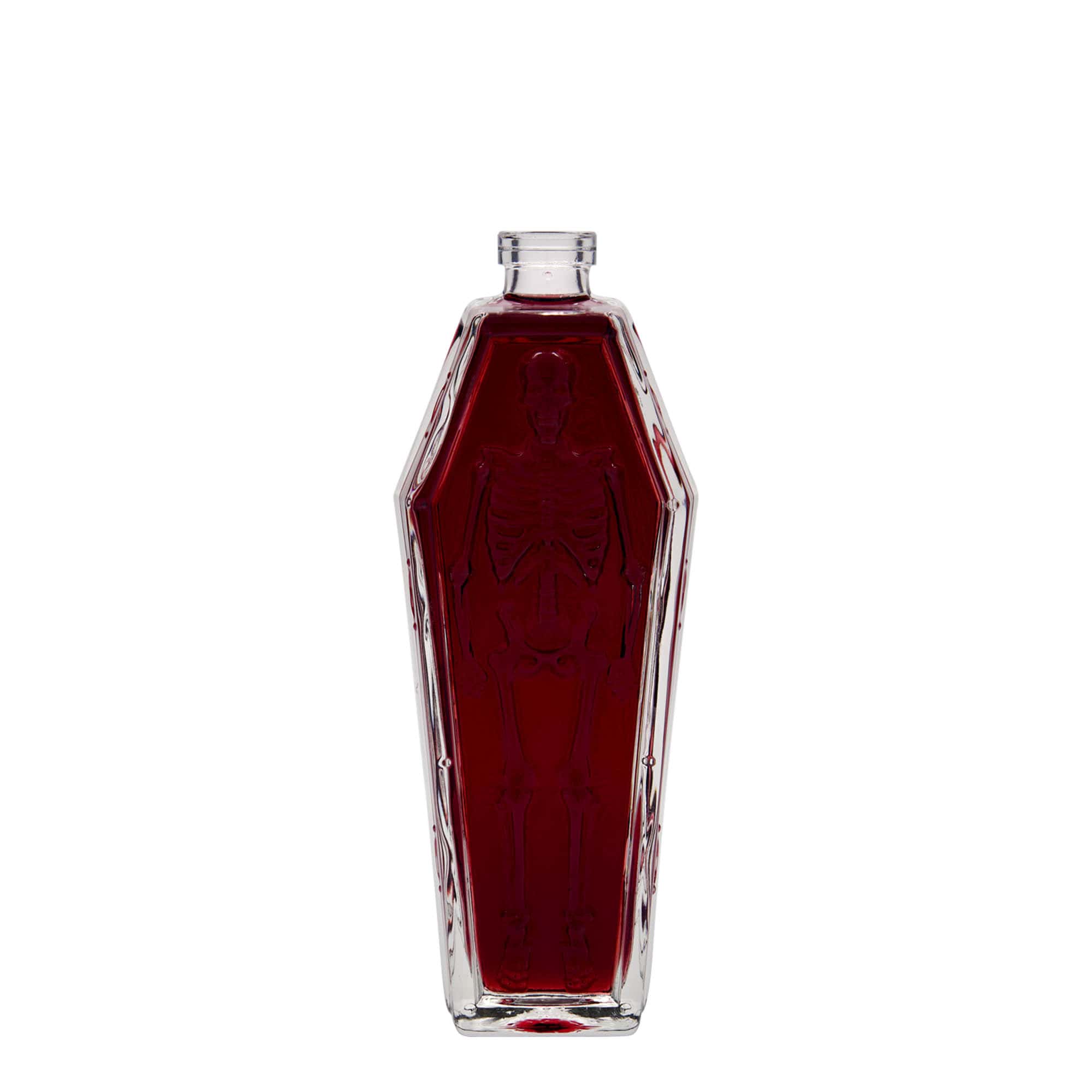 Botella de vidrio de 200 ml 'ataúd', boca: corcho