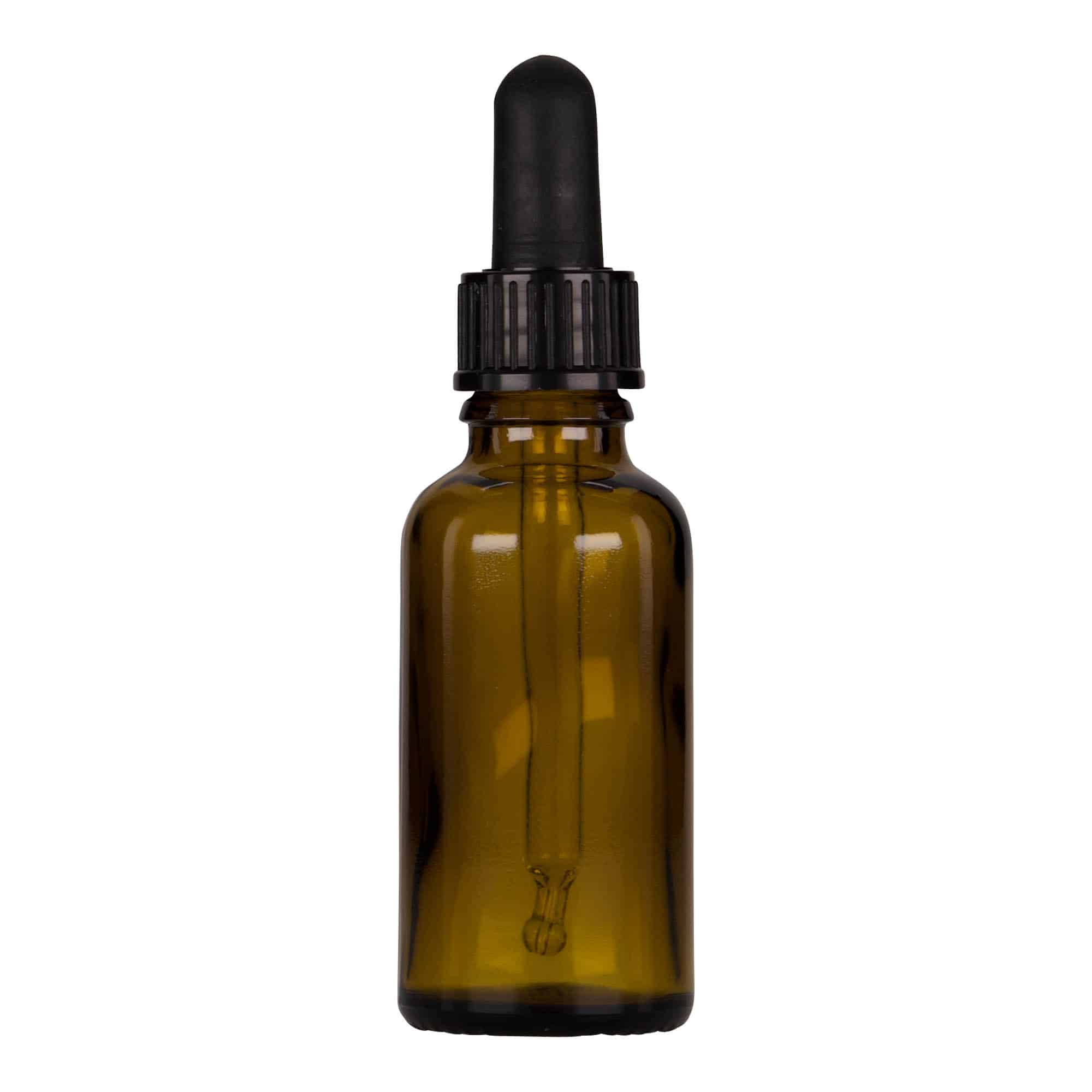 Frasco cuentagotas de medicamentos de 30 ml, vidrio, marrón-negro, boca: DIN 18 Frasco cuentagotas de medicamentos de 30 ml, vidrio, marrón-negro, boca: DIN 18