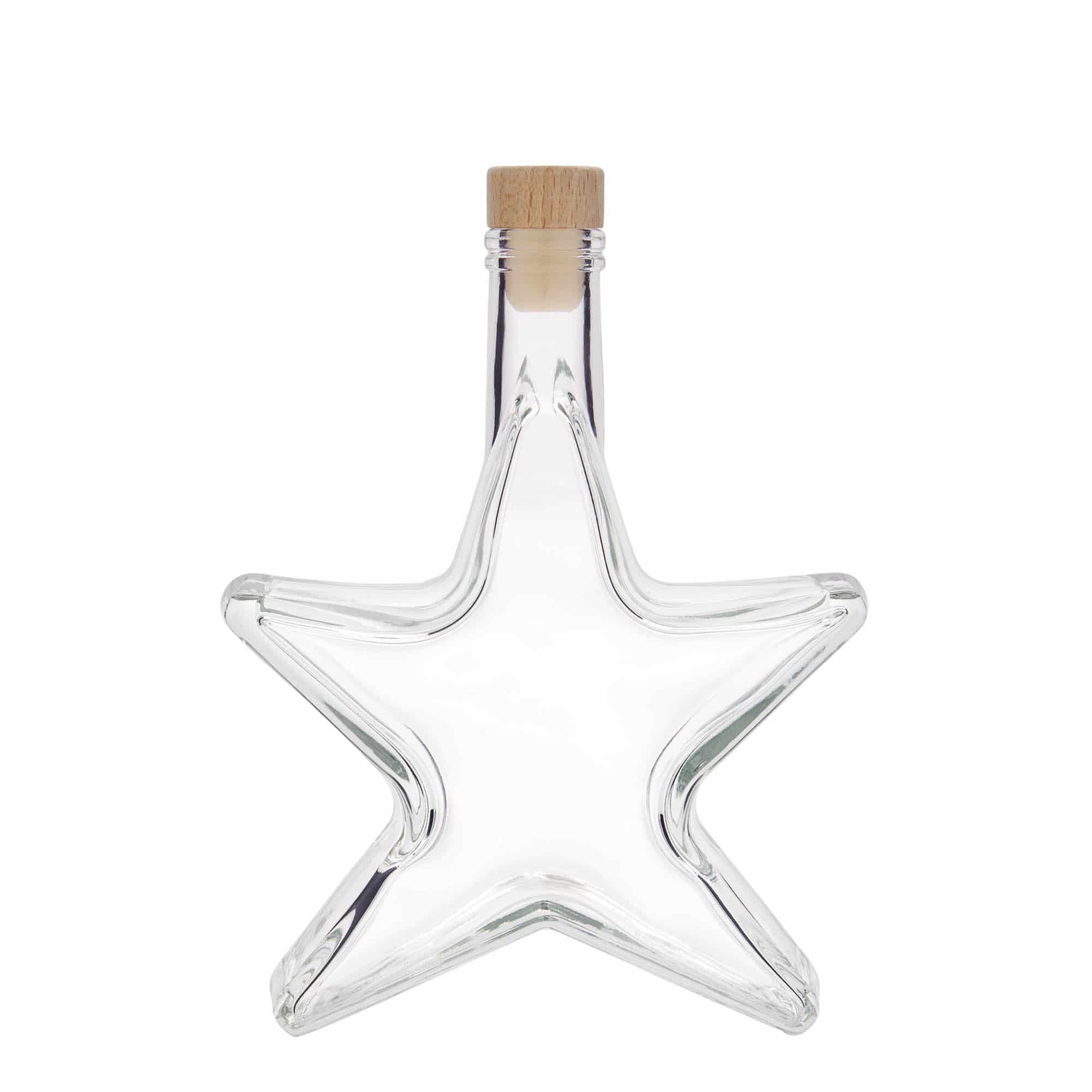 Botella de vidrio 'Estrella' de 350 ml, boca: corcho