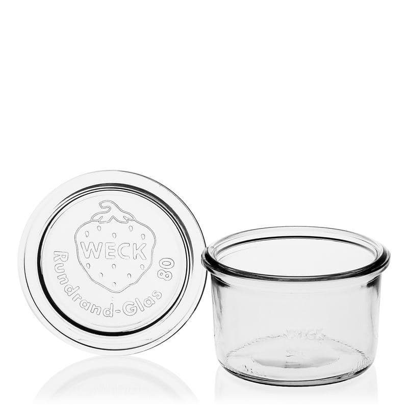 Tarro de vidrio cilíndrico WECK de 200 ml, boca: borde redondo
