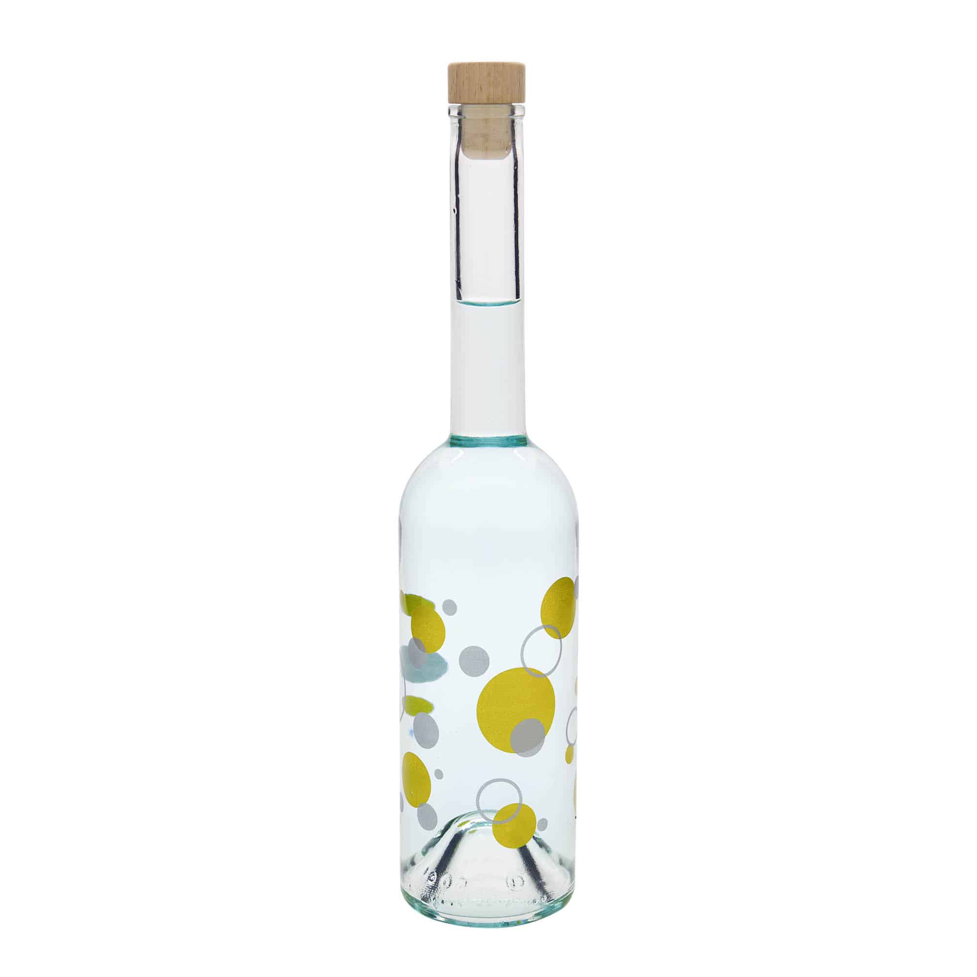 Botella de vidrio 'Opera' de 500 ml, motivo: puntos, boca: corcho