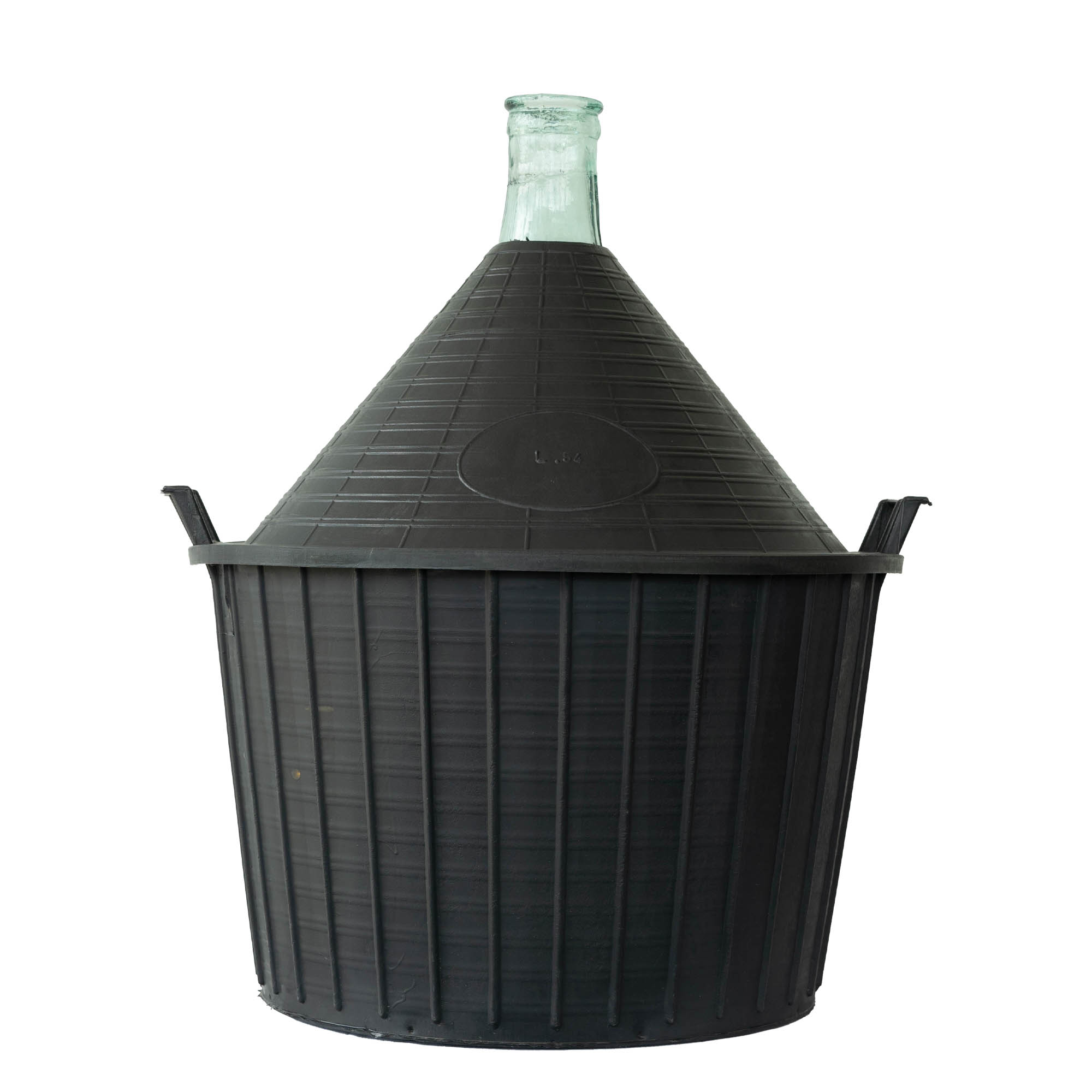 54 l botella de balón cuello estrecho, vidrio, boca: tapa de solapa