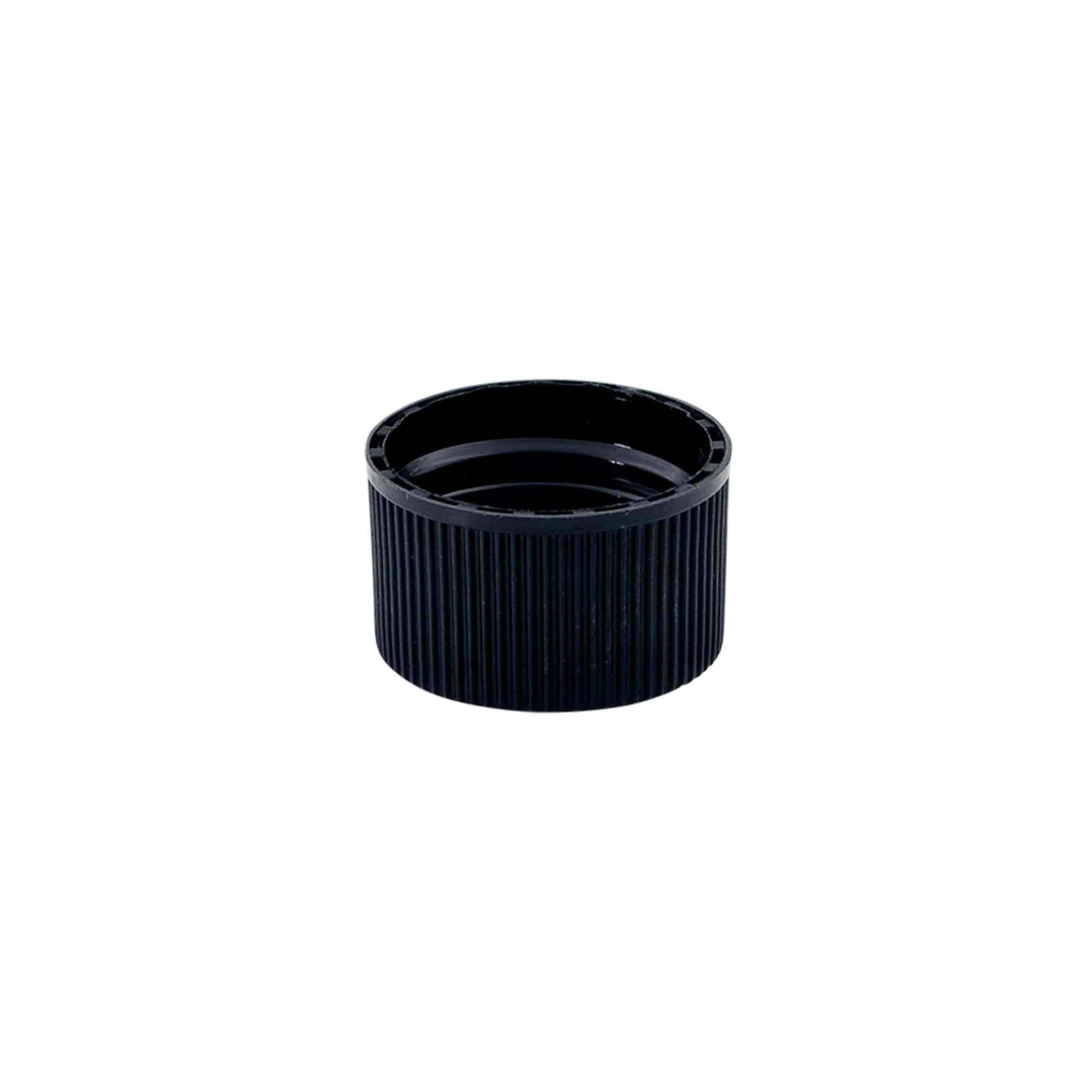 Tapón roscado con inserto de EPE, plástico PE, negro, para boca: DIN 25