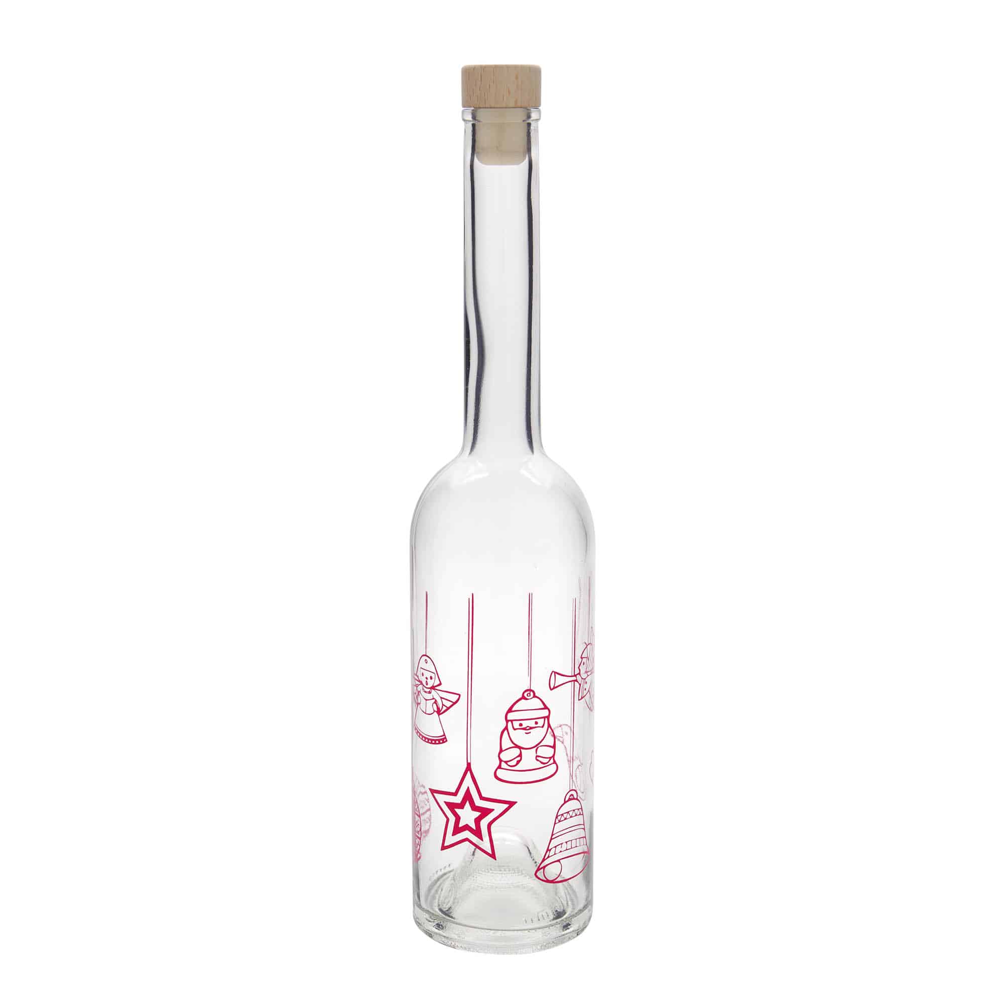Botella de vidrio 'Opera' de 500 ml, motivo: estrellas, boca: corcho