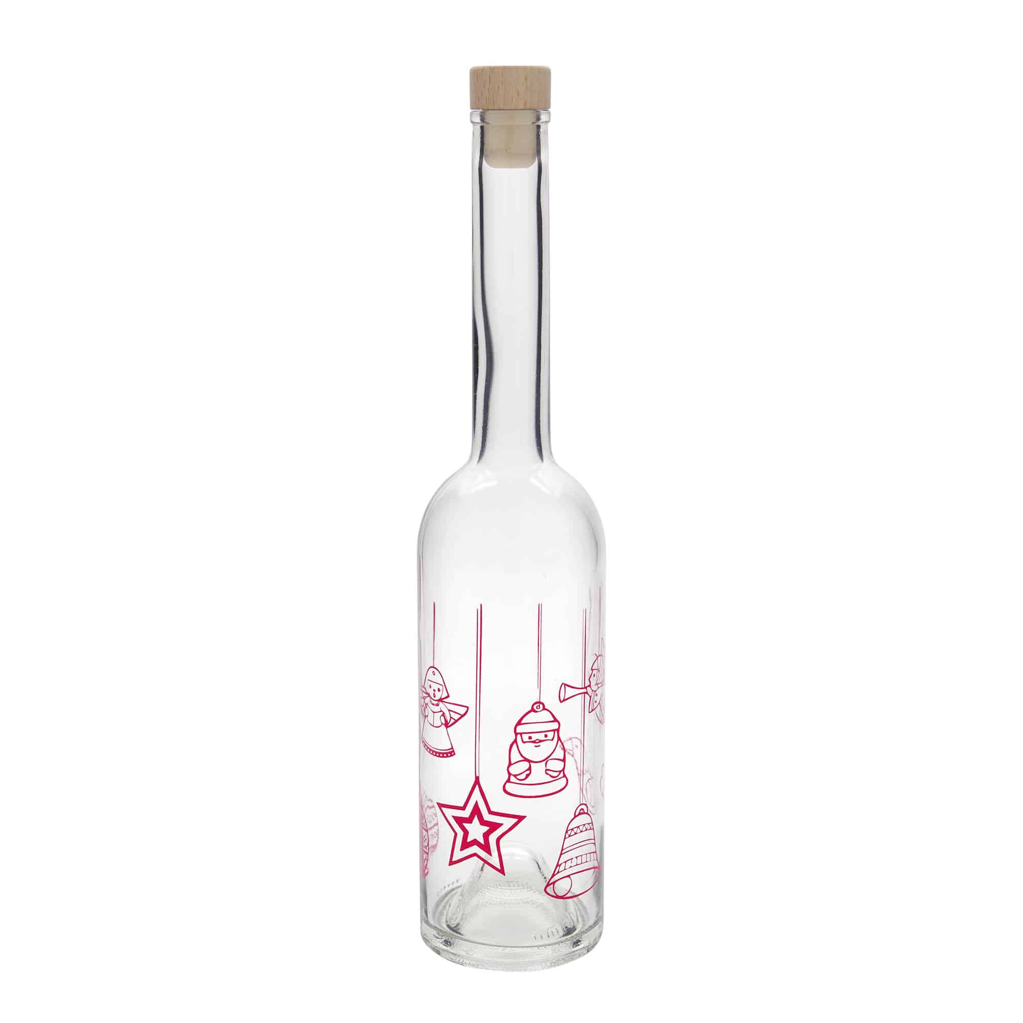Botella de cristal de 500 ml «Opera», motivo: estrellas, boca: corcho
