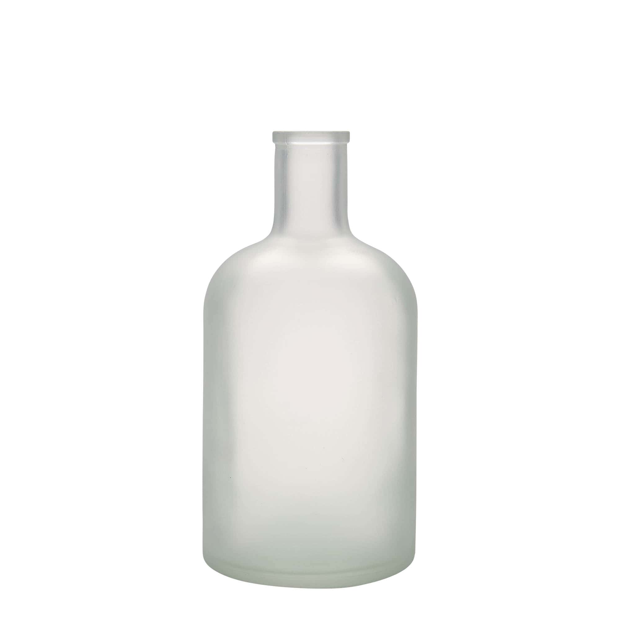 Botella de vidrio 'Gerardino' de 700 ml, efecto helado, boca: corcho