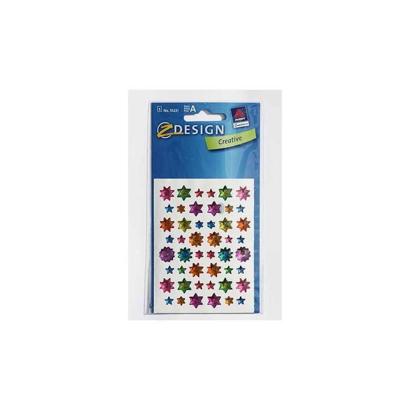 Zweckform Pegatinas 'Estrellas de gel', plástico, multicolor Zweckform Pegatinas 'Estrellas de gel', plástico, multicolor
