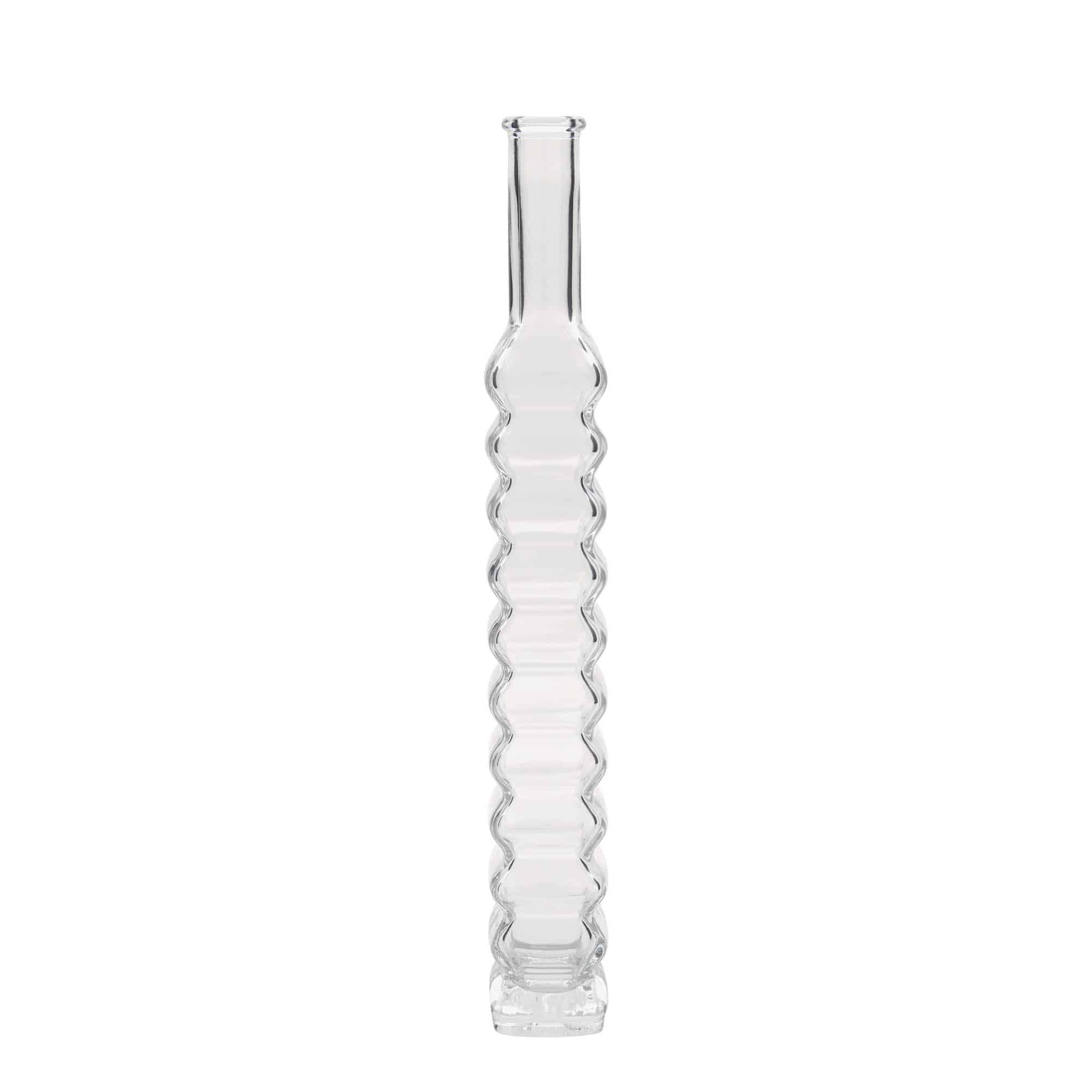 Botella de vidrio 'Roma' de 200 ml, cuadrada, boca: corcho