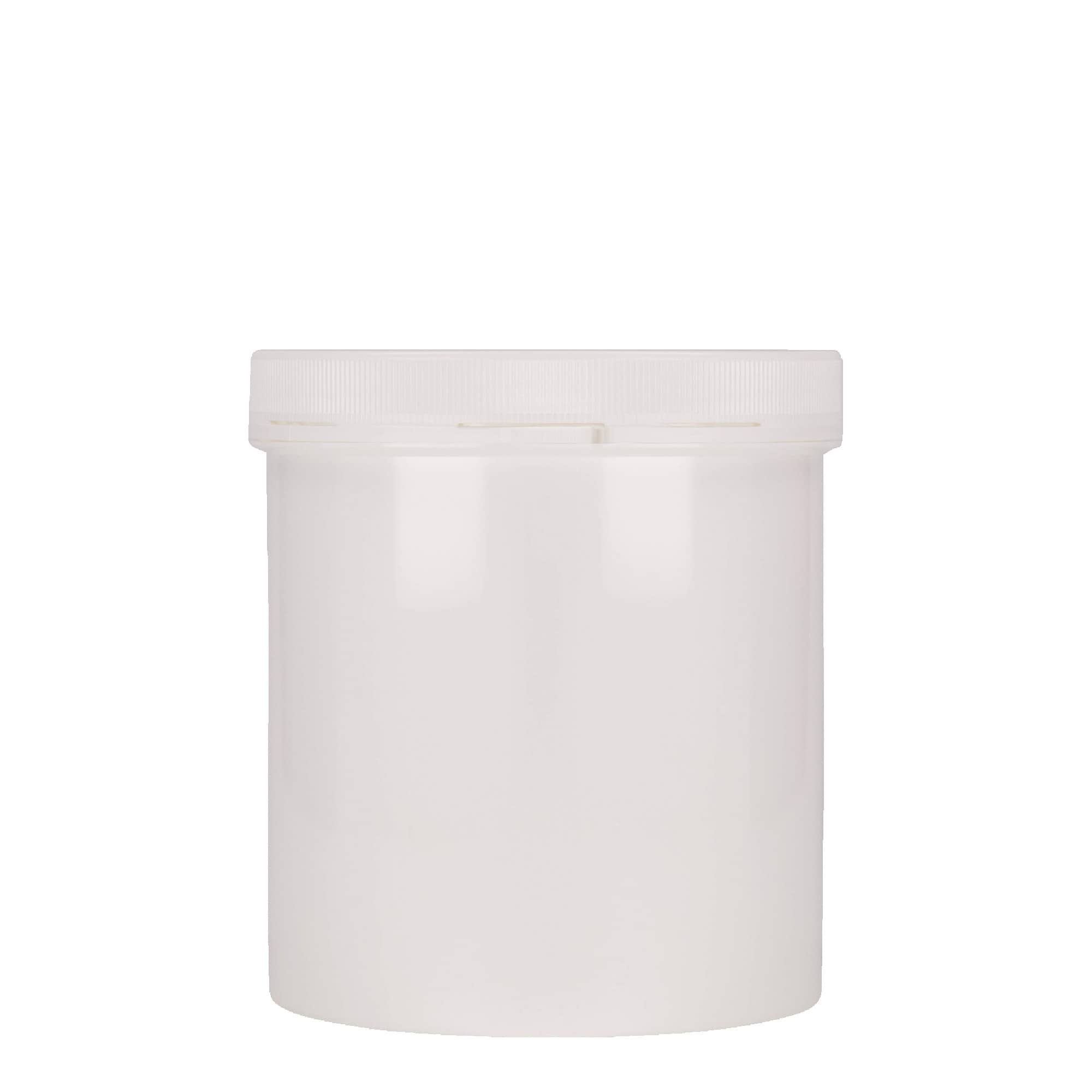 Bote de plástico 'Securilock' de 1000 ml, PP, blanco, boca: tapón de rosca