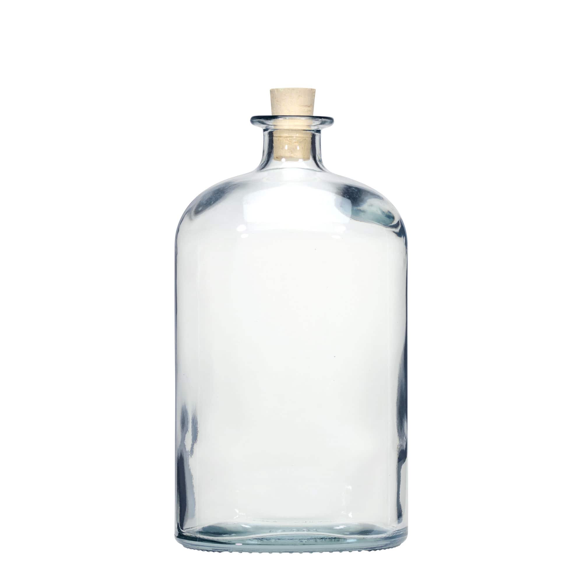 Botella de vidrio de 1.000 ml 'Dundee', ovalada, boca: corcho