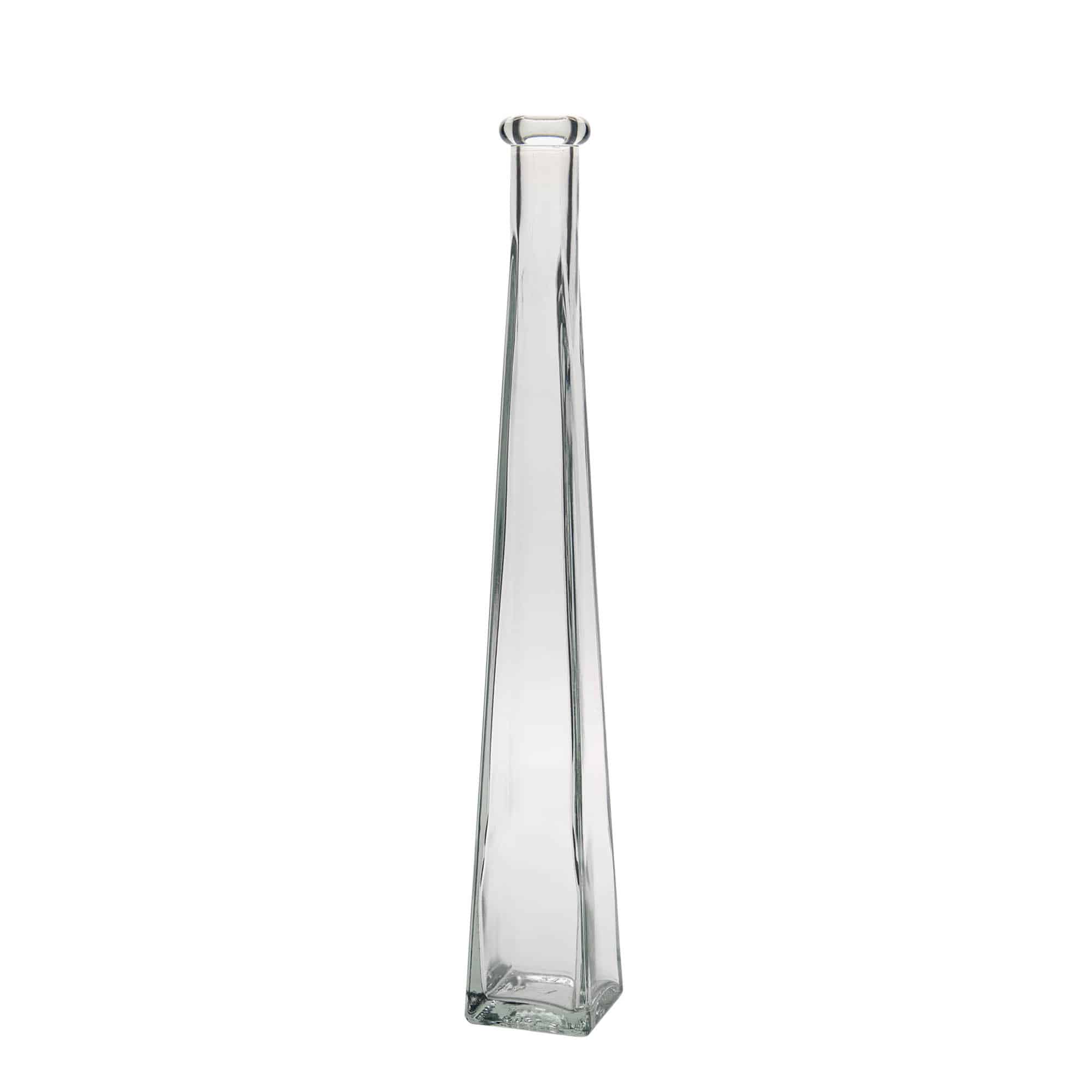 Botella de vidrio 'Dama Quadrato' de 200 ml, cuadrada, boca: corcho