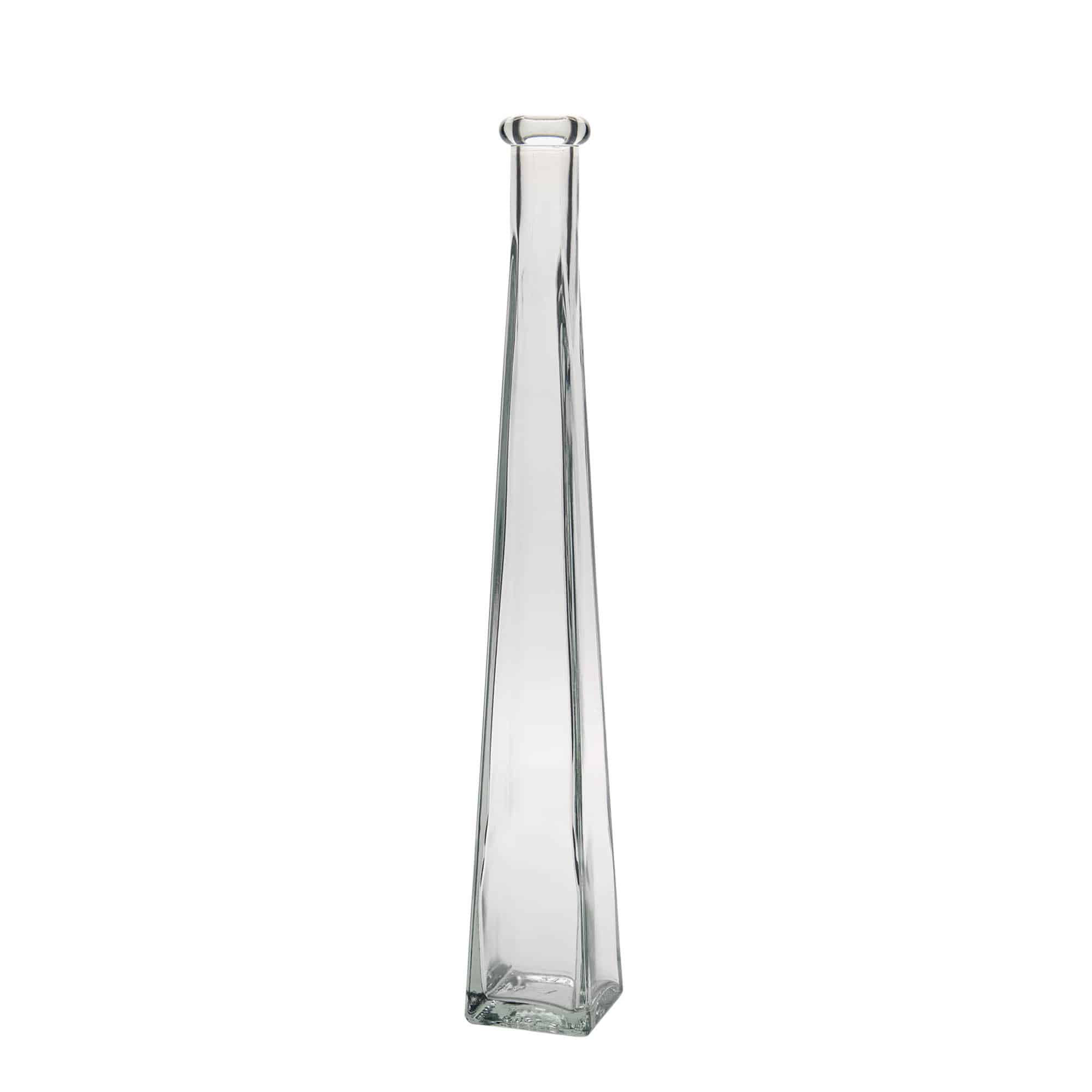 Botella de vidrio de 200 ml «Dama Quadrato», cuadrada, boca: corcho