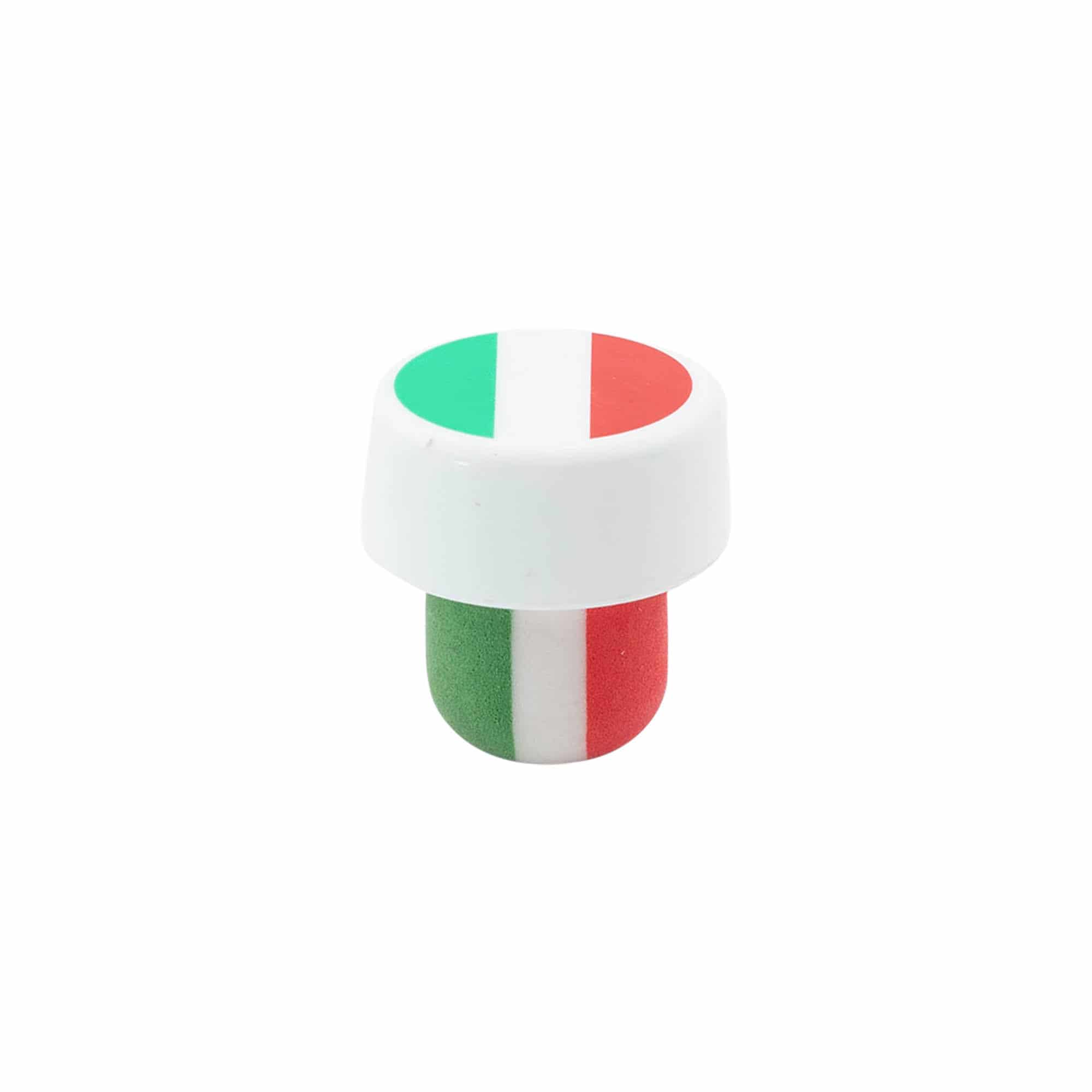 Corcho con cabeza 'Italia' de 19 mm, plástico, multicolor, para boca: corcho Corcho con cabeza 'Italia' de 19 mm, plástico, multicolor, para boca: corcho