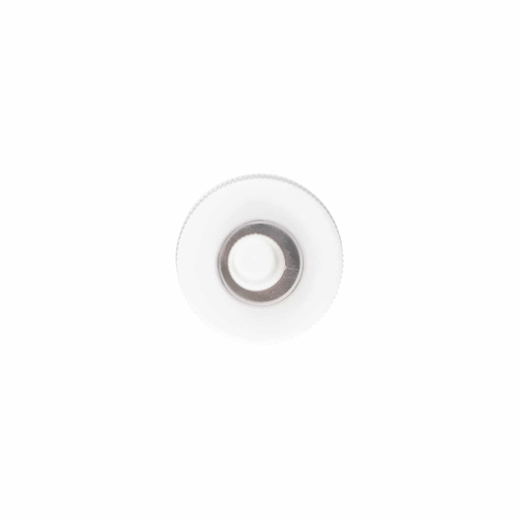 Tapa de rosca con aplicador, plástico PP, blanco, para boquilla: 24/410