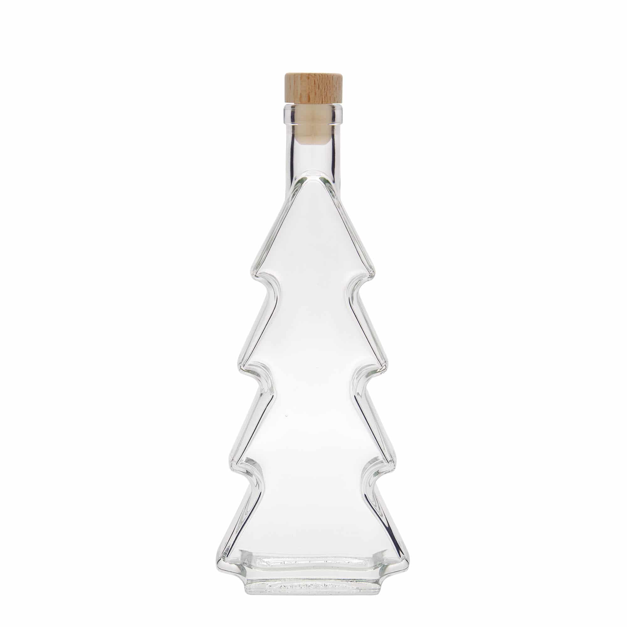 Botella de vidrio 'Árbol de Navidad' de 350 ml, boca: corcho