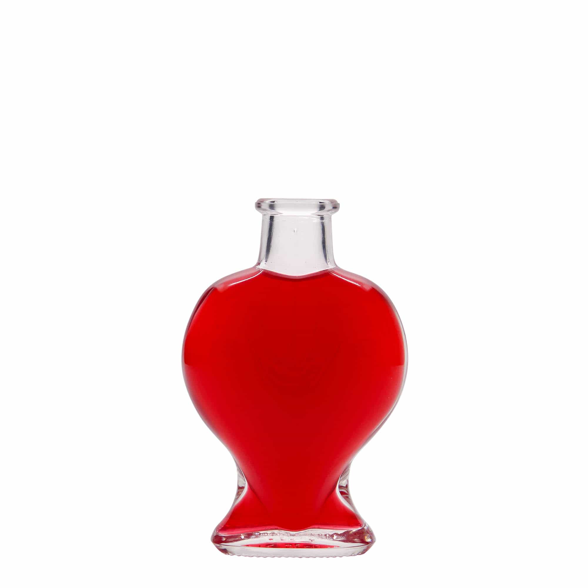 Botella de vidrio de 100 ml 'Corazón', boca: corcho