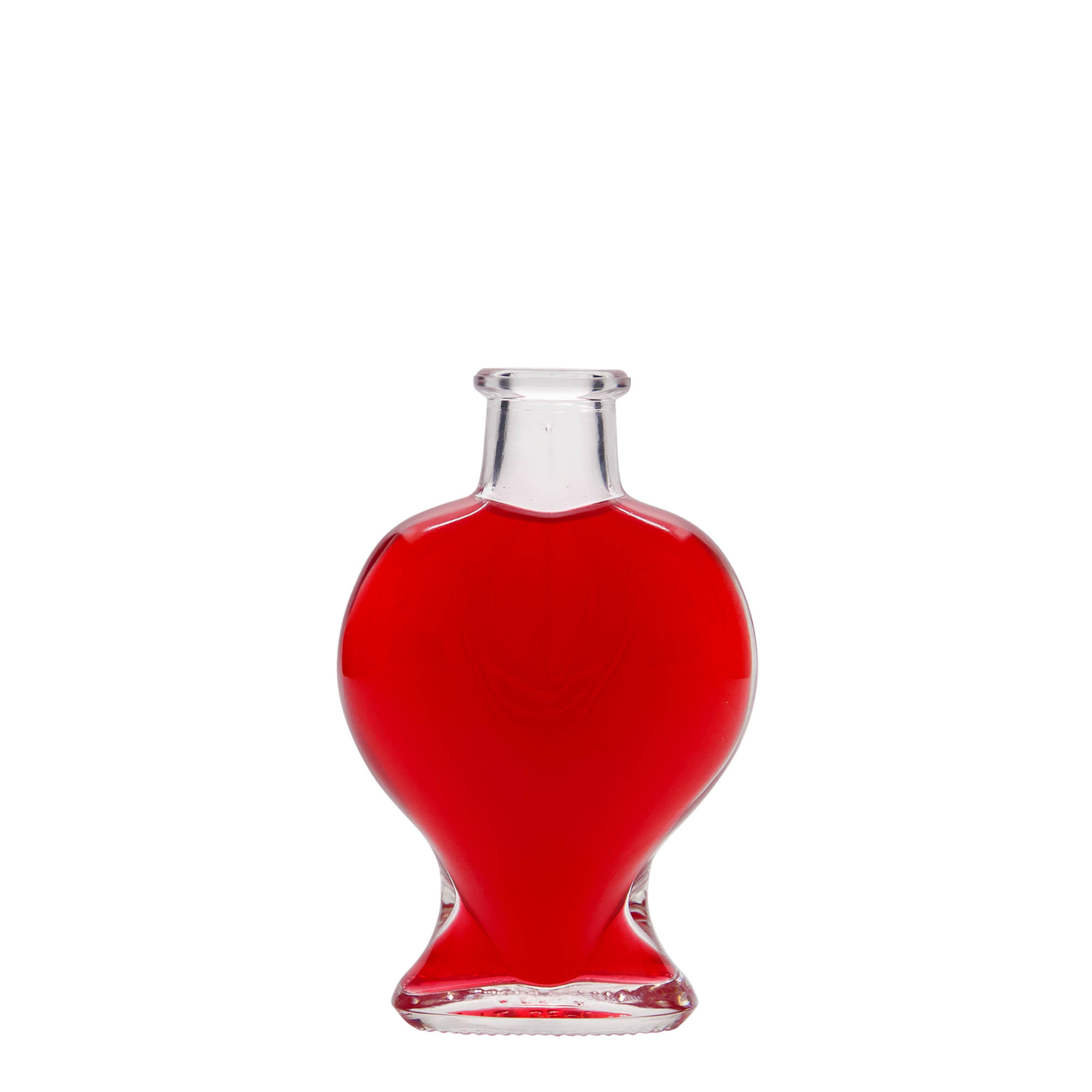 Botella de vidrio de 100 ml «Corazón», boca: corcho