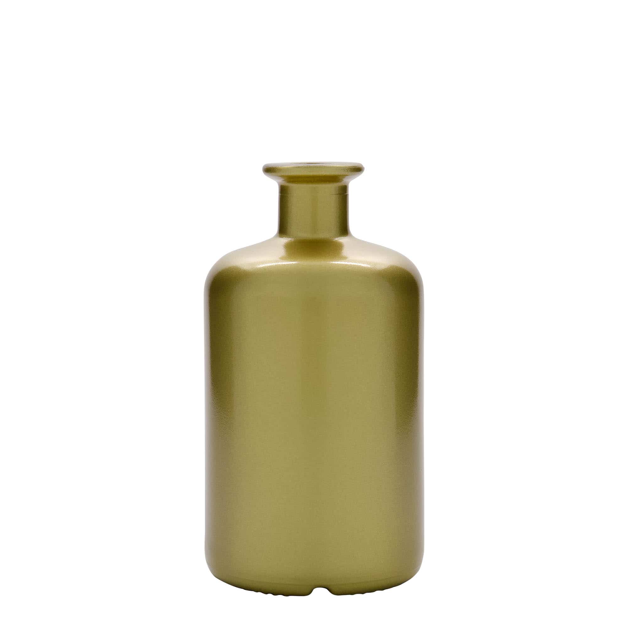 Botella de vidrio de farmacia de 500 ml, dorado, boca: corcho