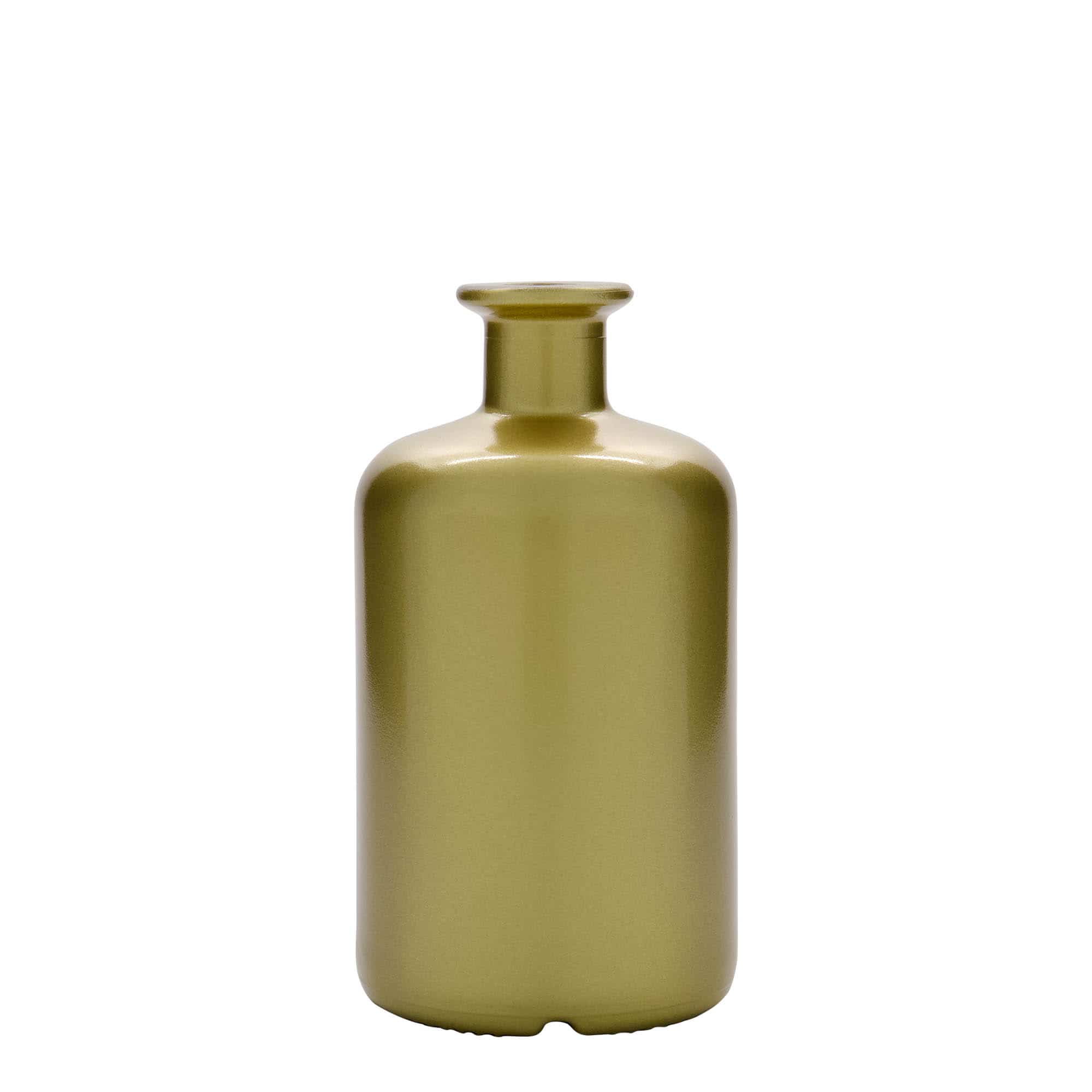 Botella de vidrio de farmacia de 500 ml, dorado, boca: corcho Botella de vidrio de farmacia de 500 ml, dorado, boca: corcho
