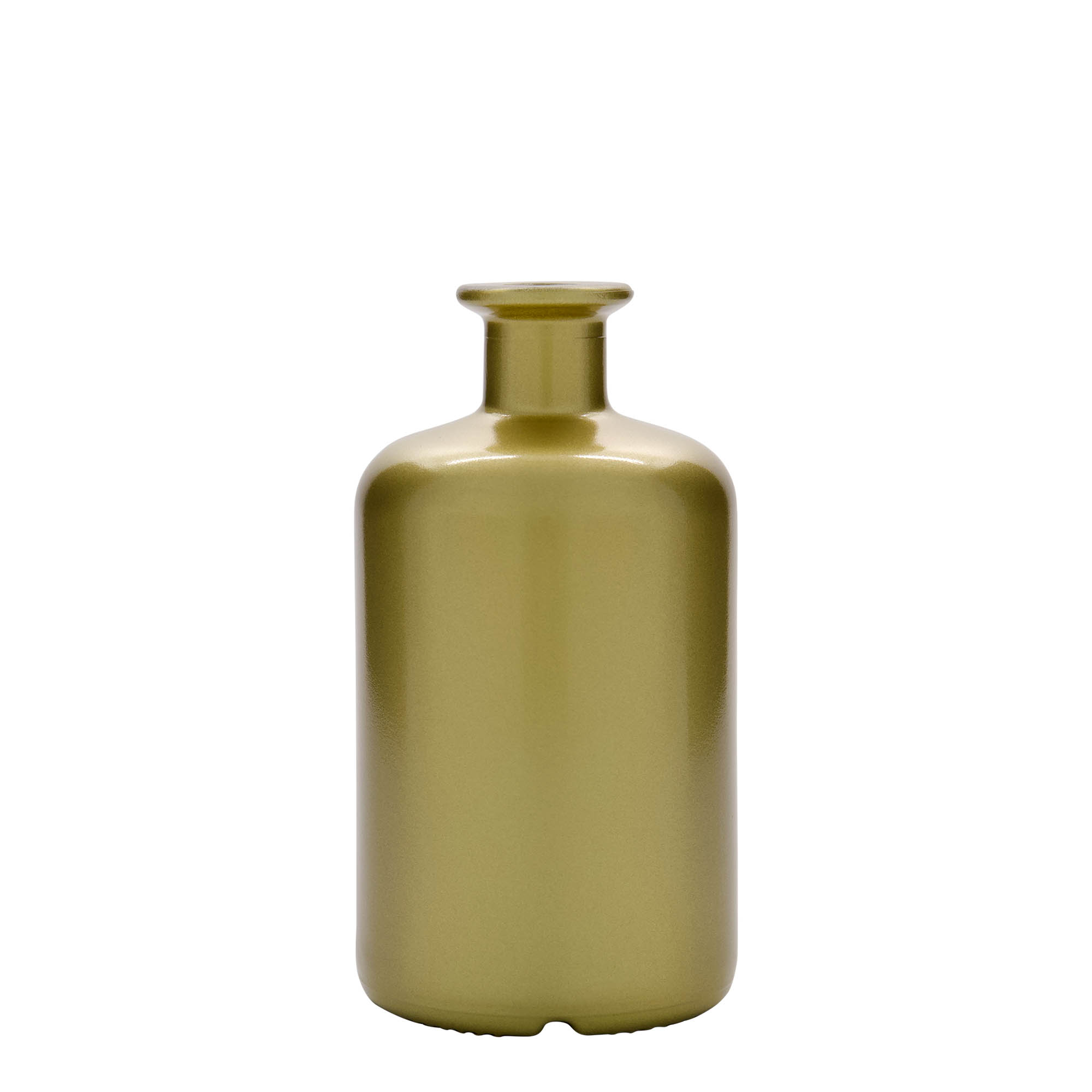 Botella de vidrio de 500 ml para farmacéutico, dorada, boca: corcho Botella de vidrio de 500 ml para farmacéutico, dorada, boca: corcho