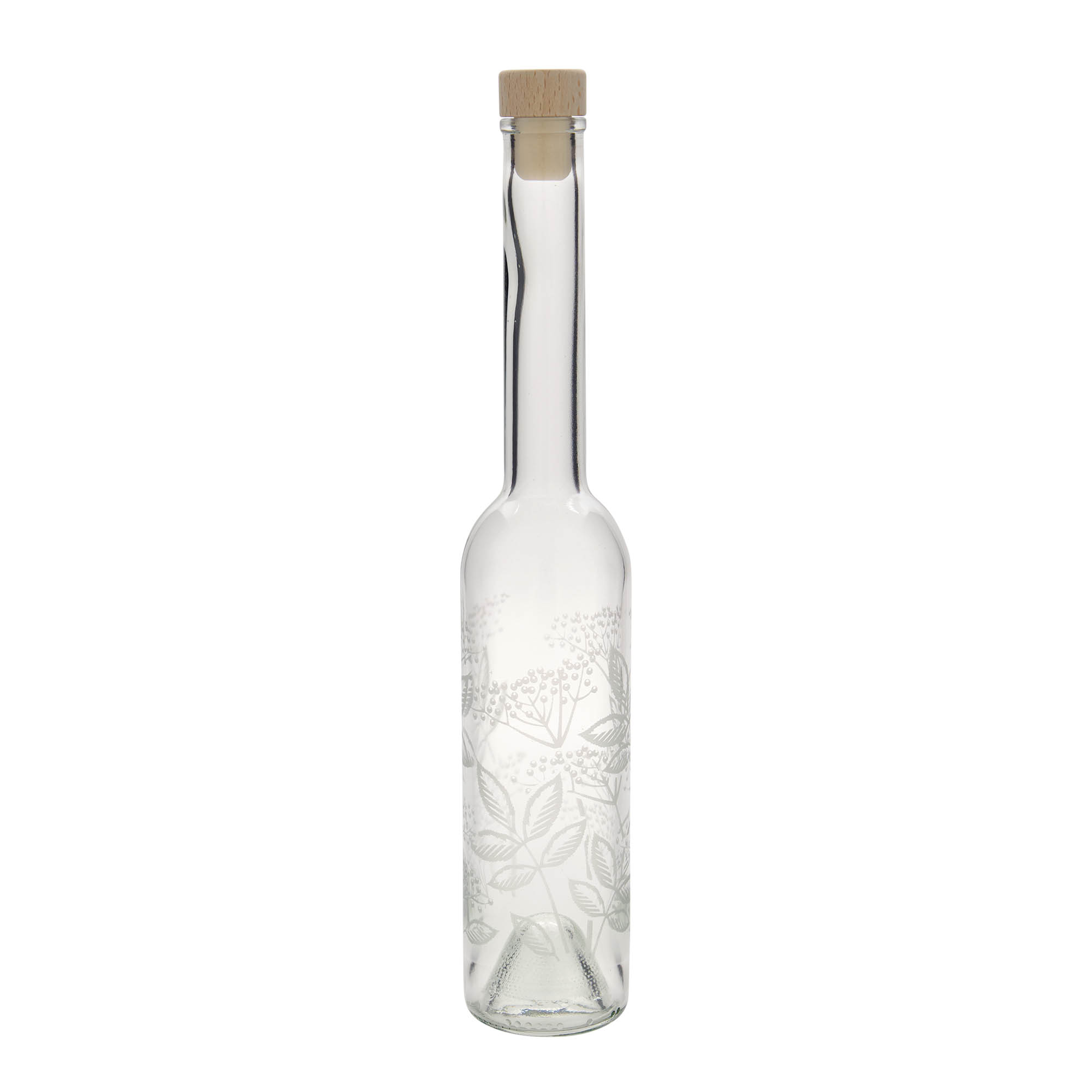 Botella de vidrio de 350 ml 'Opera', motivo: saúco, boca: corcho Botella de vidrio de 350 ml 'Opera', motivo: saúco, boca: corcho