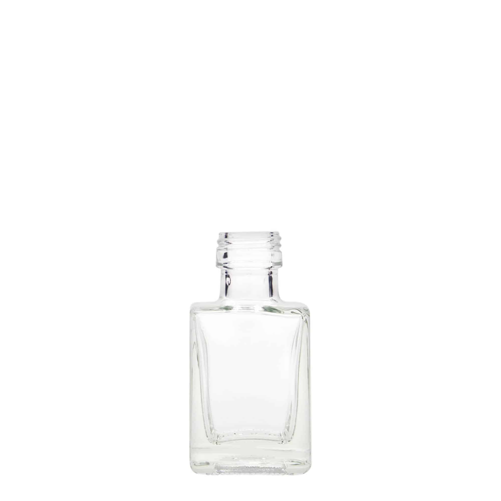 Botella de vidrio de 50 ml 'Cube', cuadrada, boca: PP 24 Botella de vidrio de 50 ml 'Cube', cuadrada, boca: PP 24