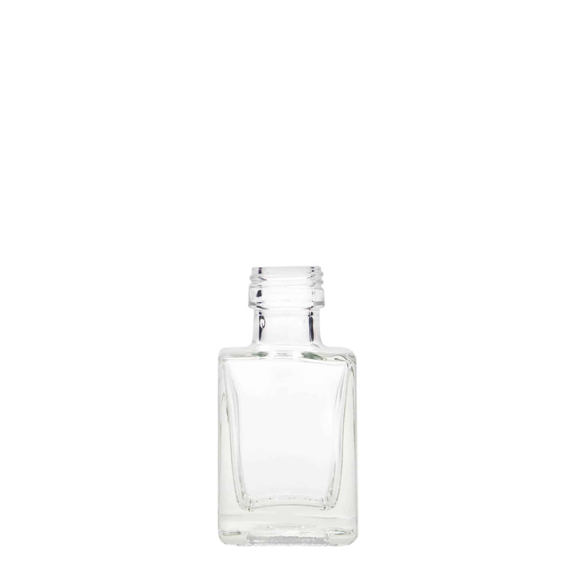 Botella de vidrio de 50 ml «Cube», cuadrada, boca: PP 24