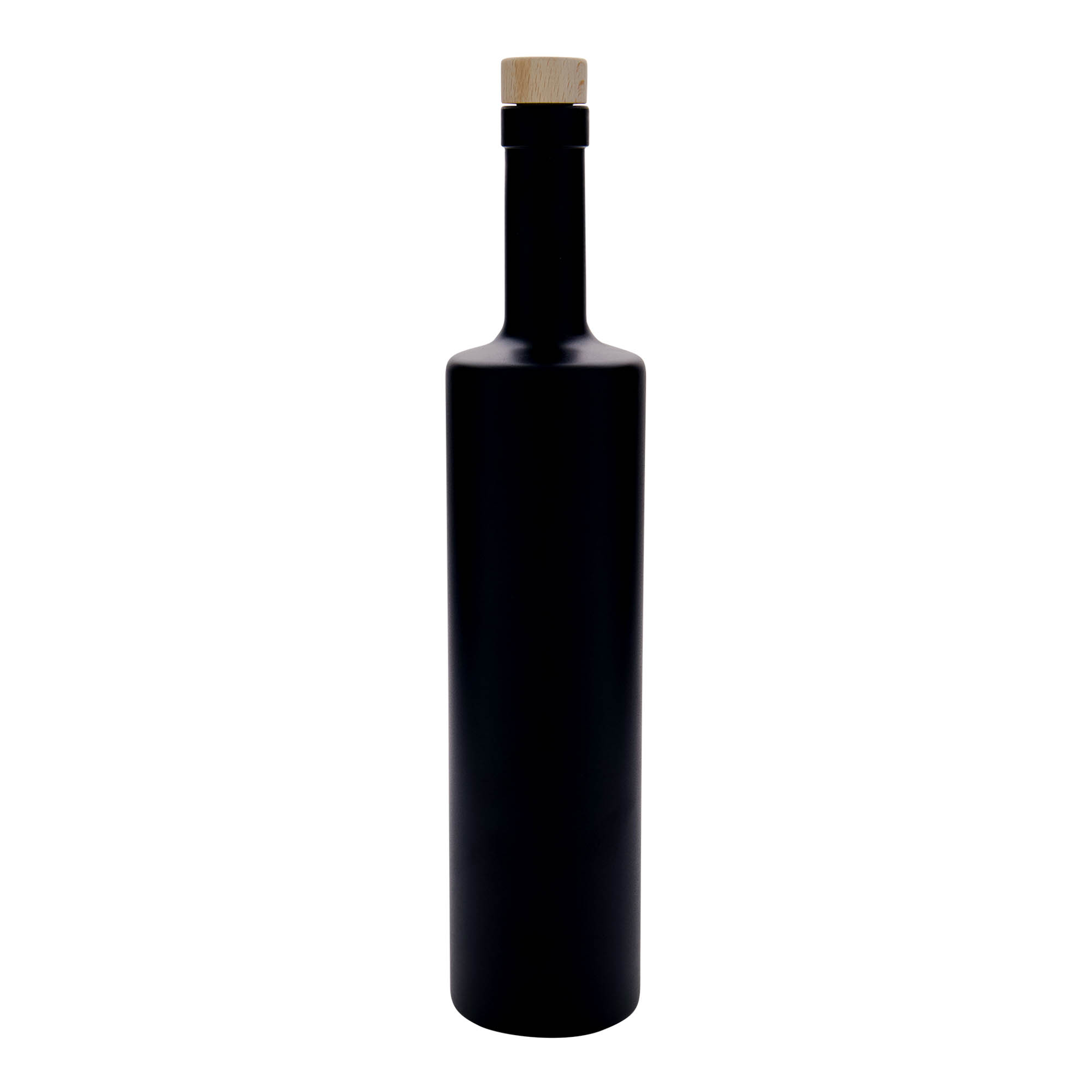 Botella de vidrio de 700 ml 'Centurio', negra, boca: corcho